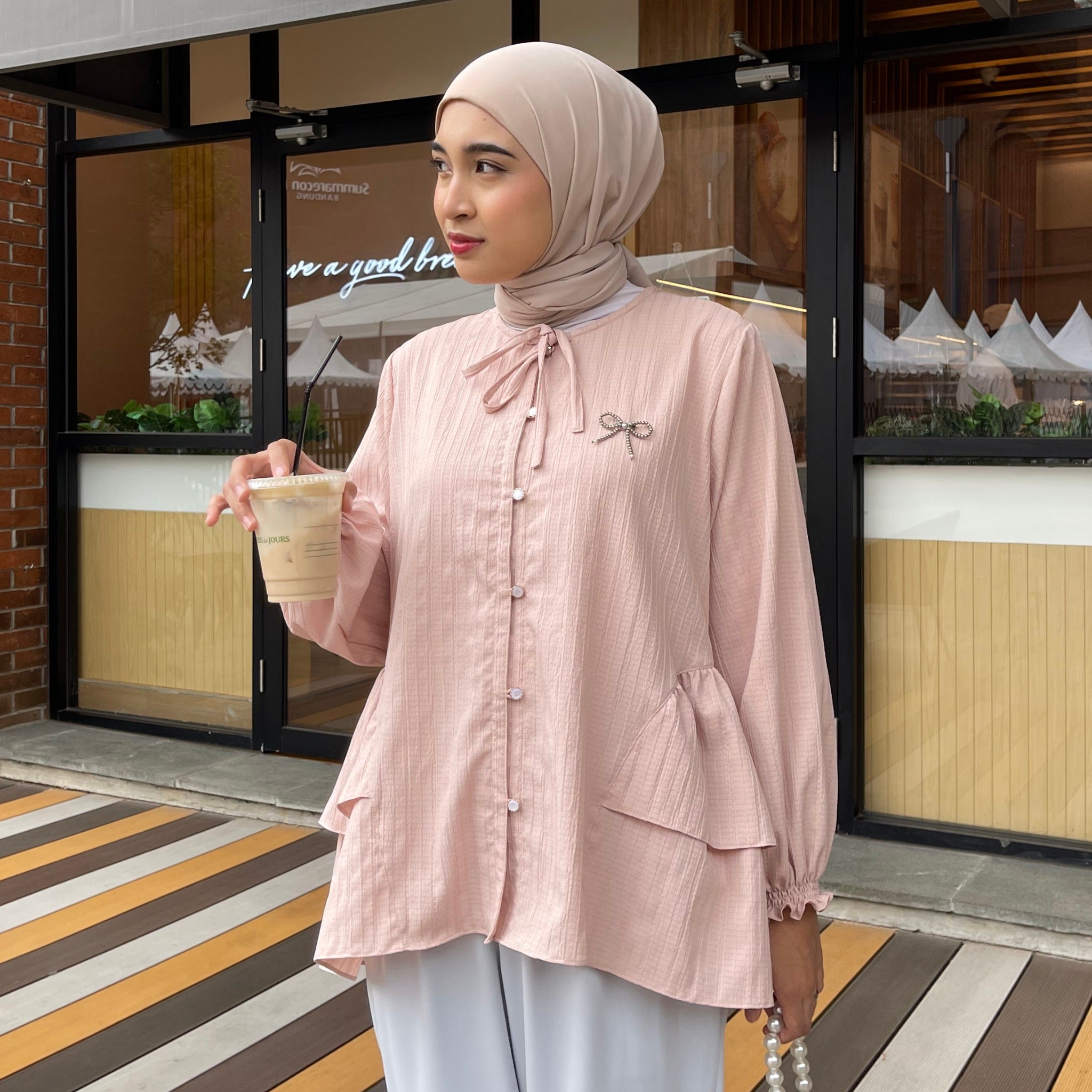 Image of Eclemix Top Mika | Atasan Wanita Blouse Polos Tali