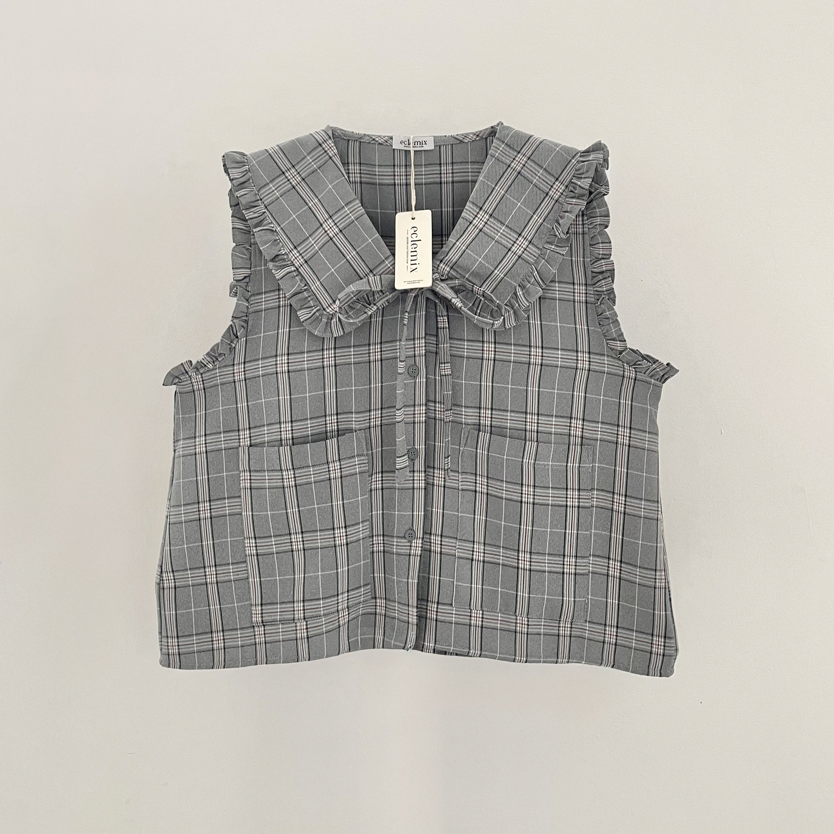 Eclemix Outer Mosha |  Vest Wanita Tartan Tanpa Lengan