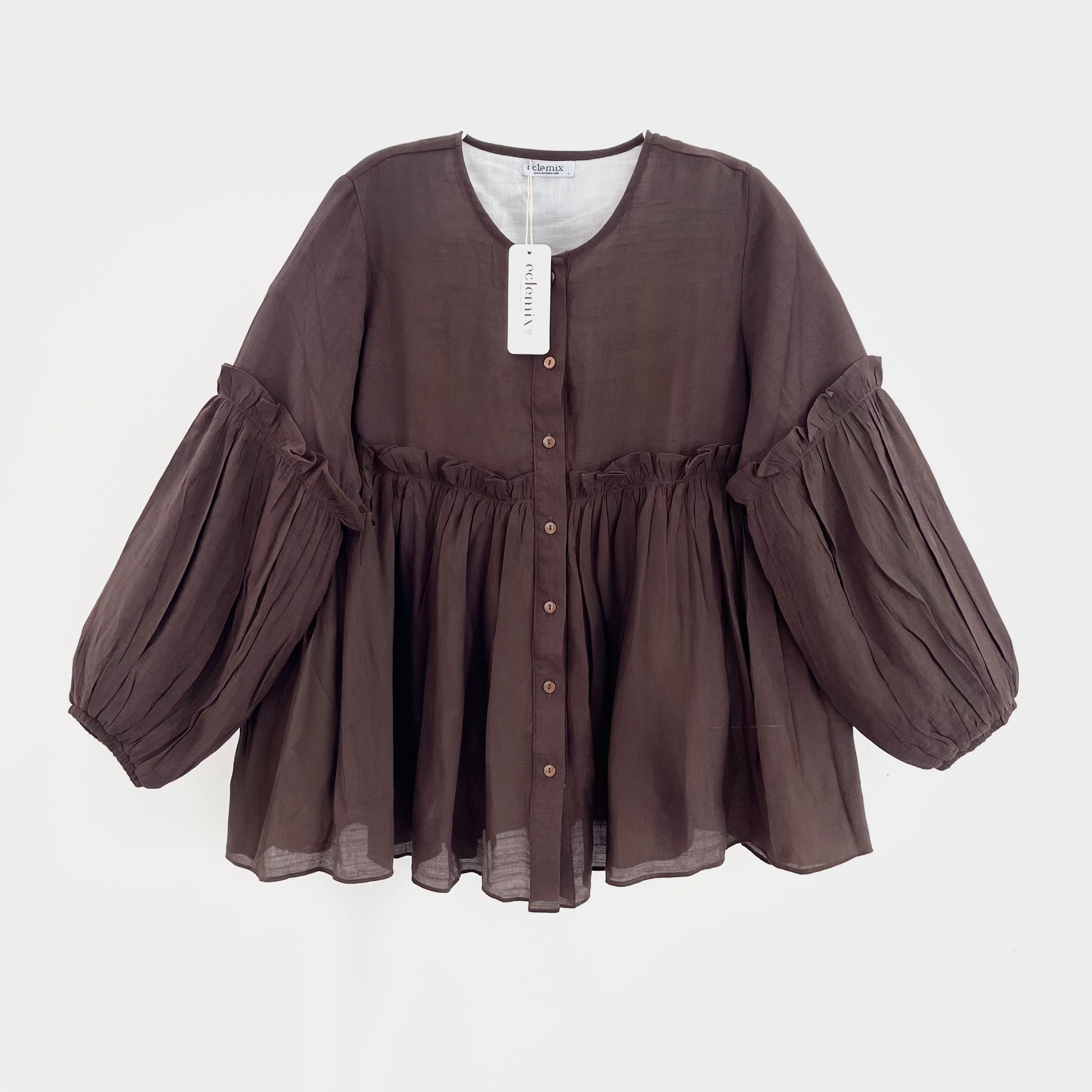 Image of Eclemix Atasan Wanita Loose Babydoll Ruffle Namia Top