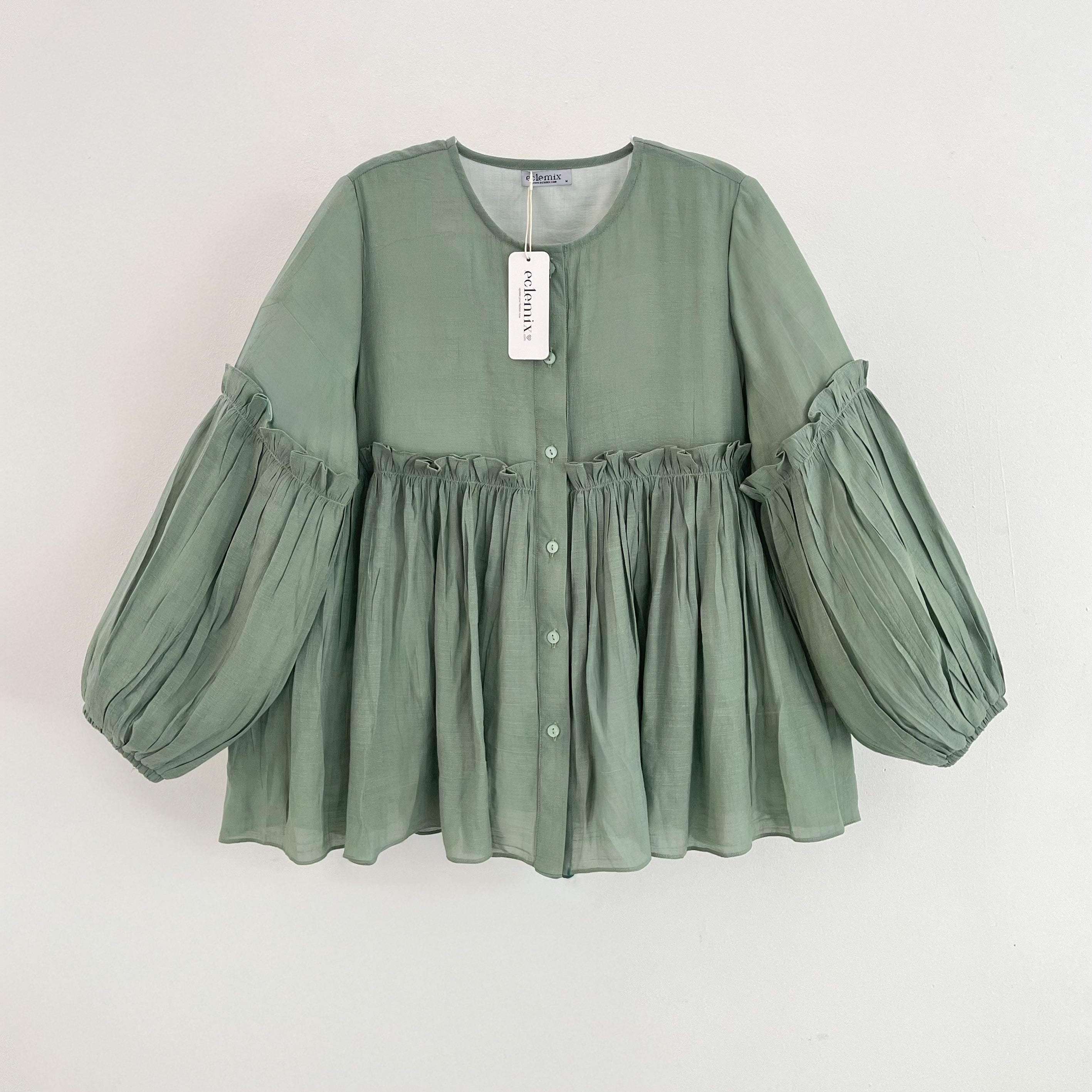Image of Eclemix Atasan Wanita Loose Babydoll Ruffle Namia Top