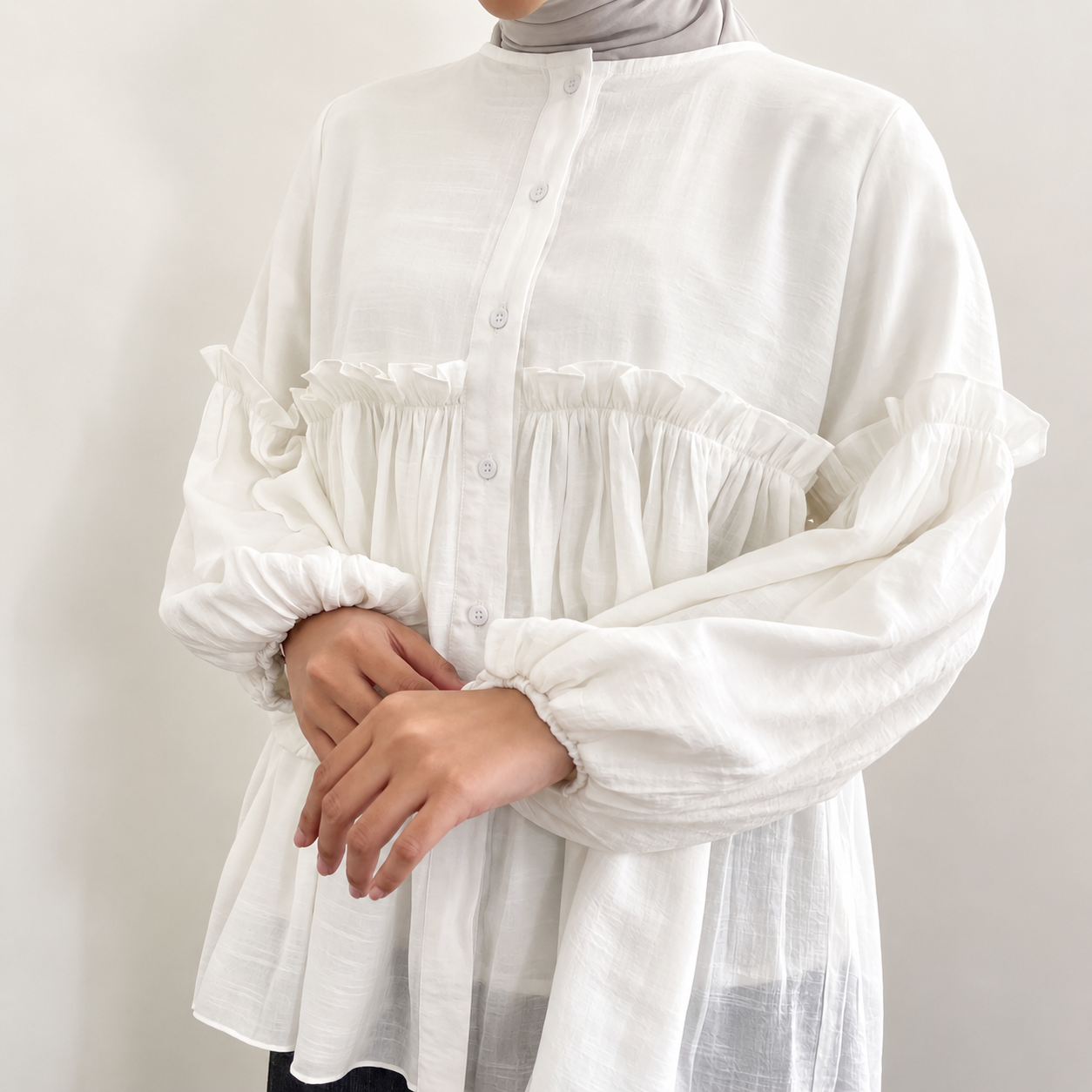 Image of Eclemix Atasan Wanita Loose Babydoll Ruffle Namia Top