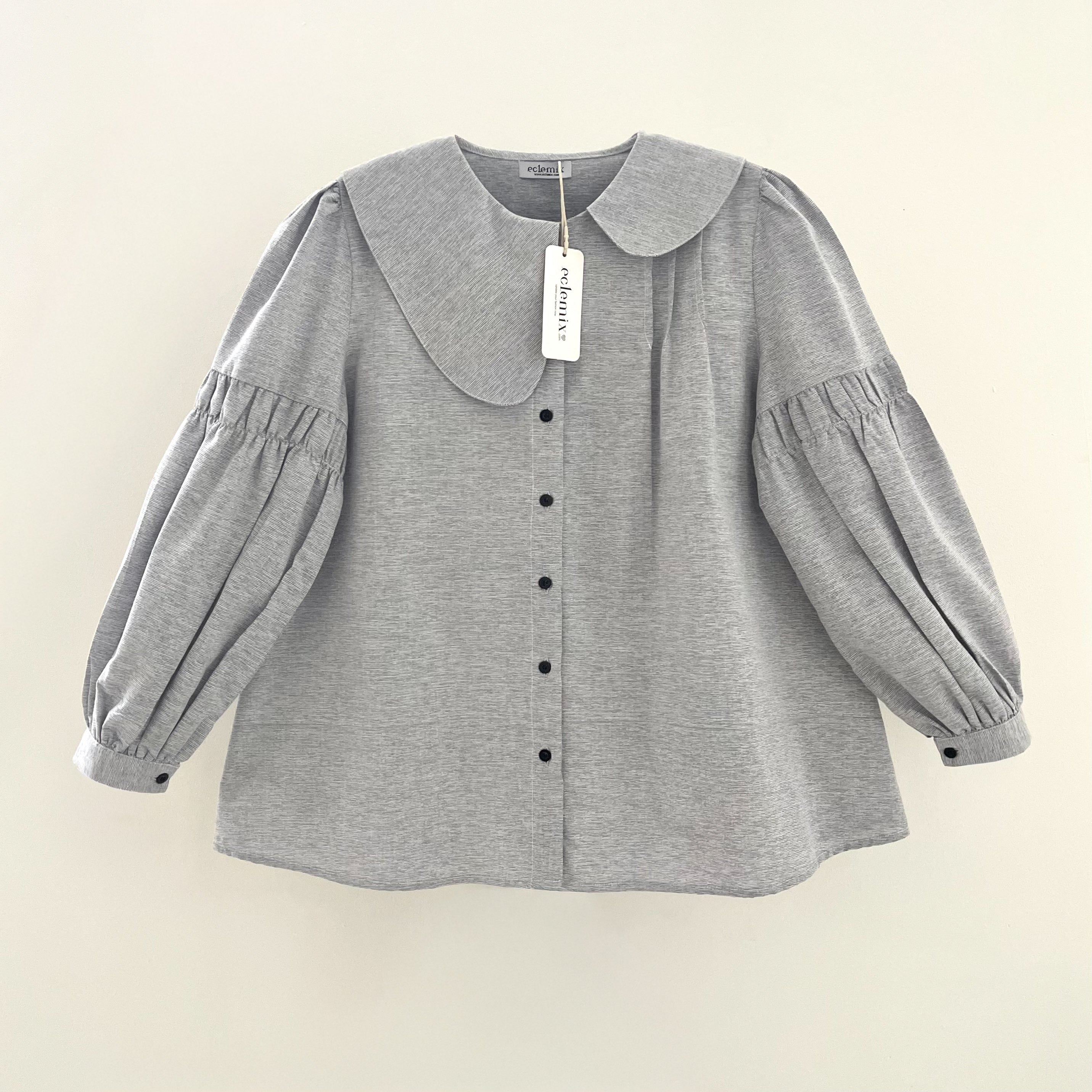 Eclemix Top Naomi | Atasan Wanita Blouse Polos Kerah Peterpan