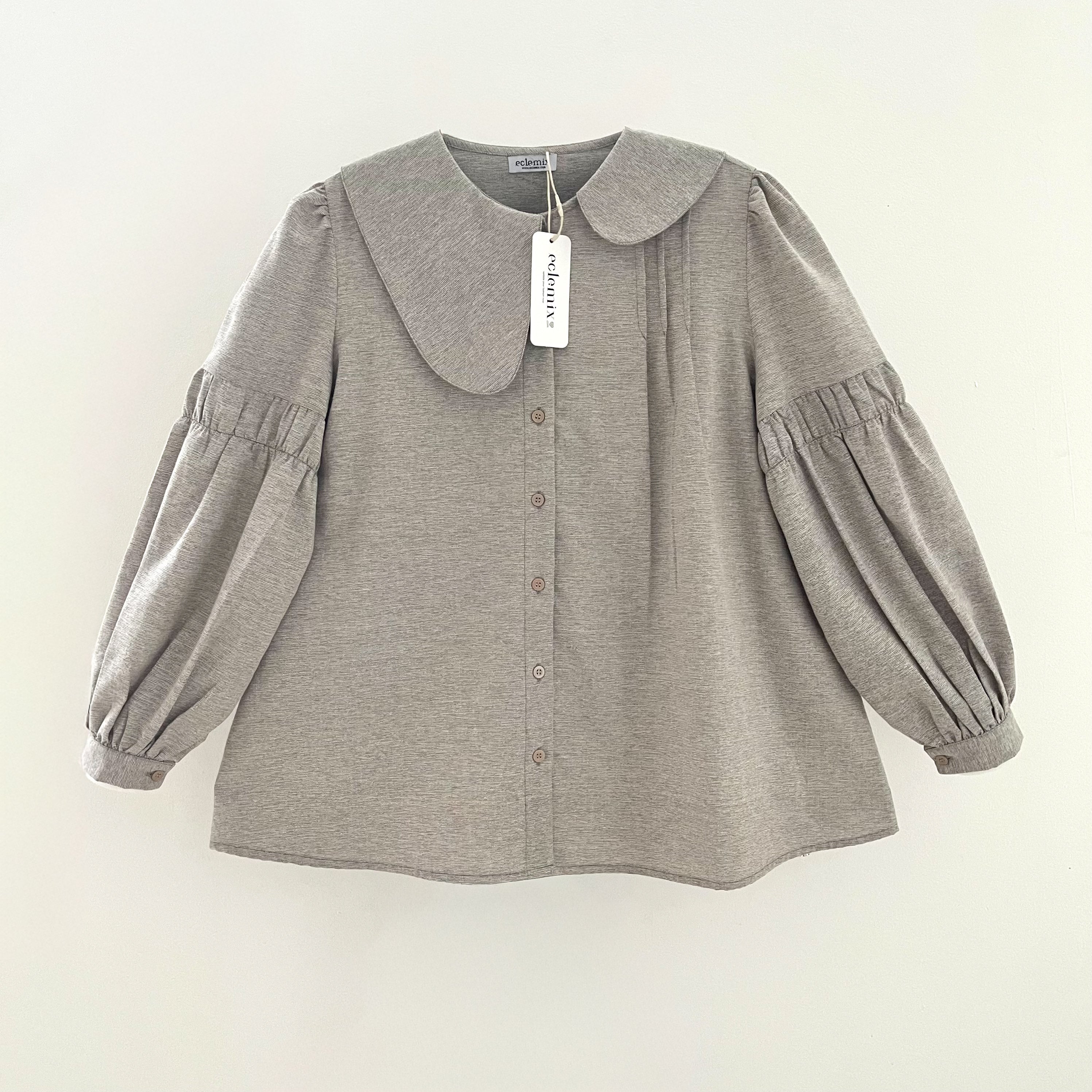 Image of Eclemix Top Naomi | Atasan Wanita Blouse Polos Kerah Peterpan