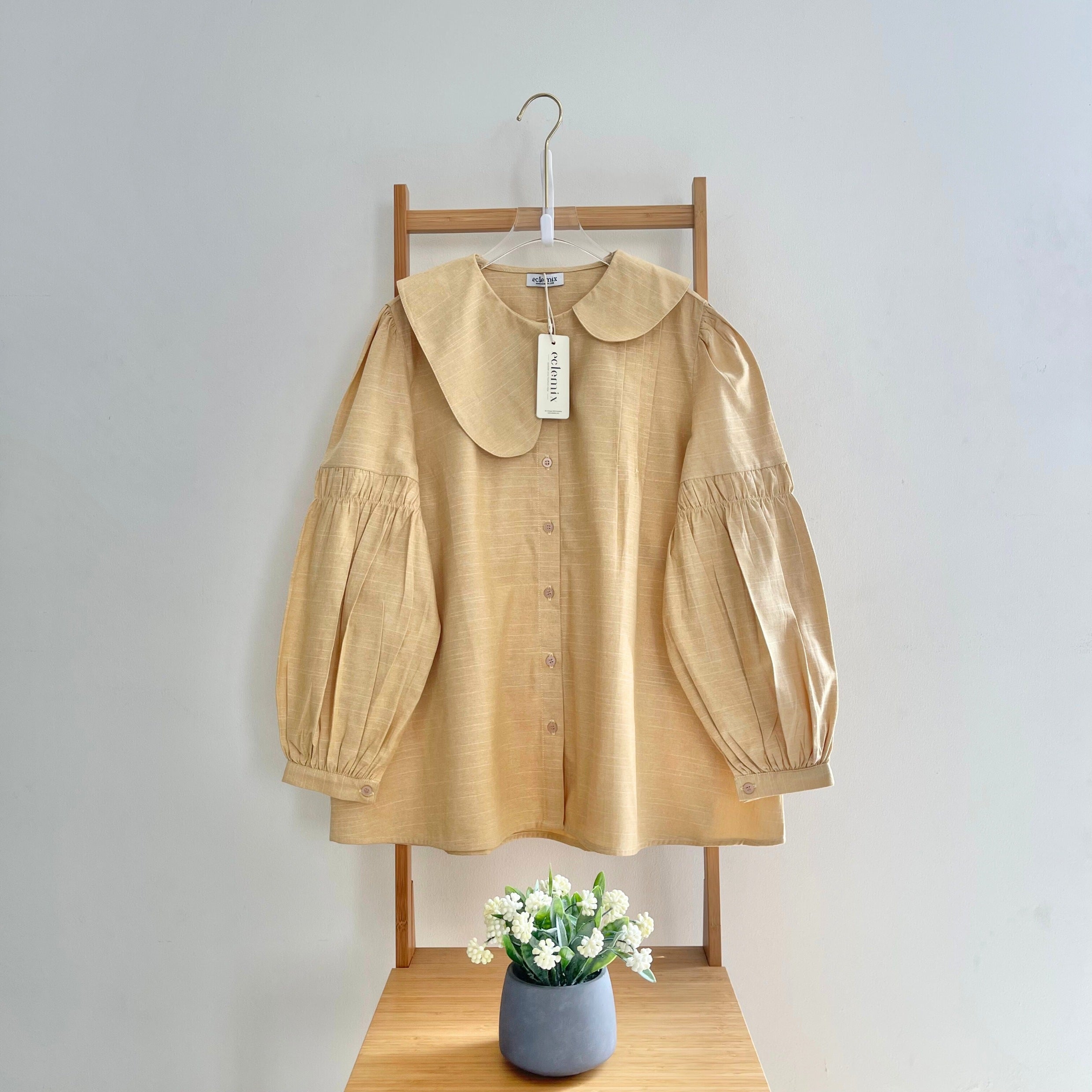 Image of Eclemix Top Naomi | Atasan Wanita Blouse Polos Kerah Peterpan