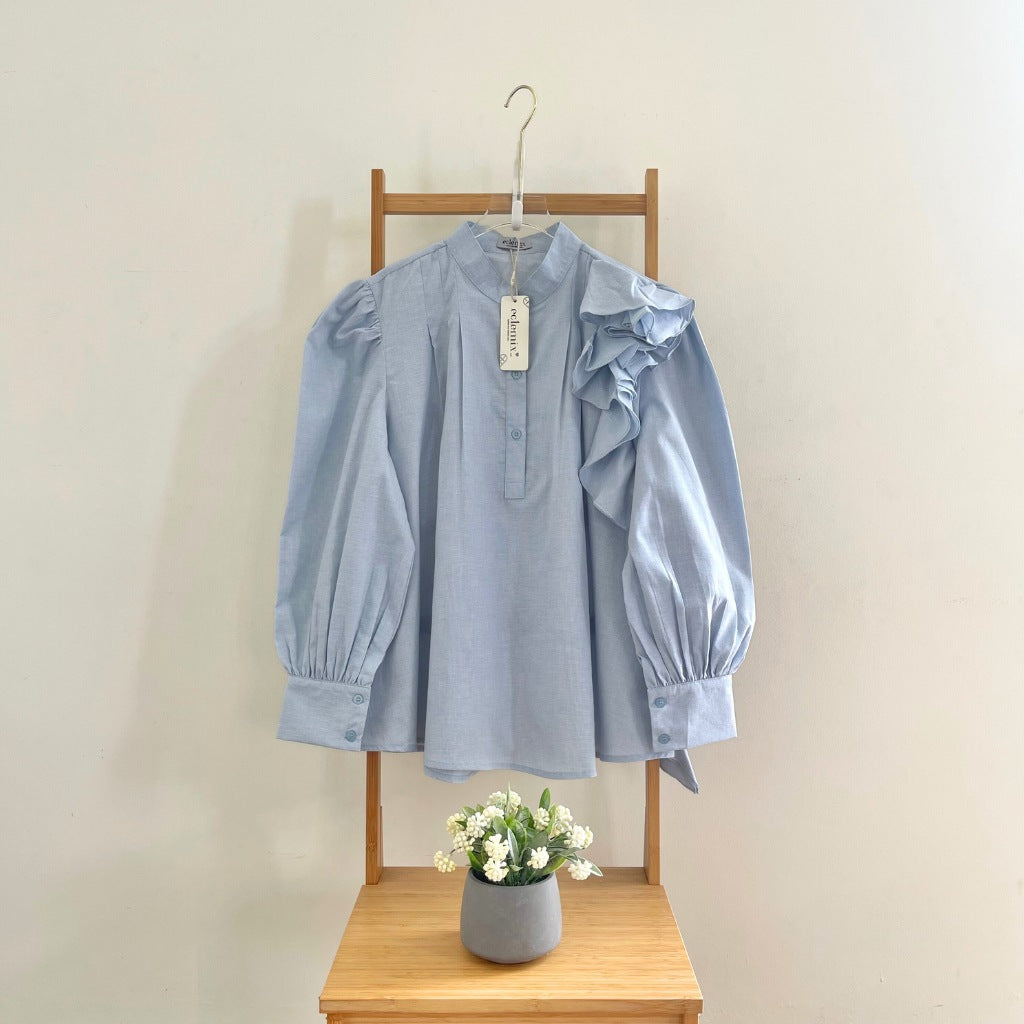 Image of Eclemix Top Nara | Atasan Wanita Blouse Polos Ruffle