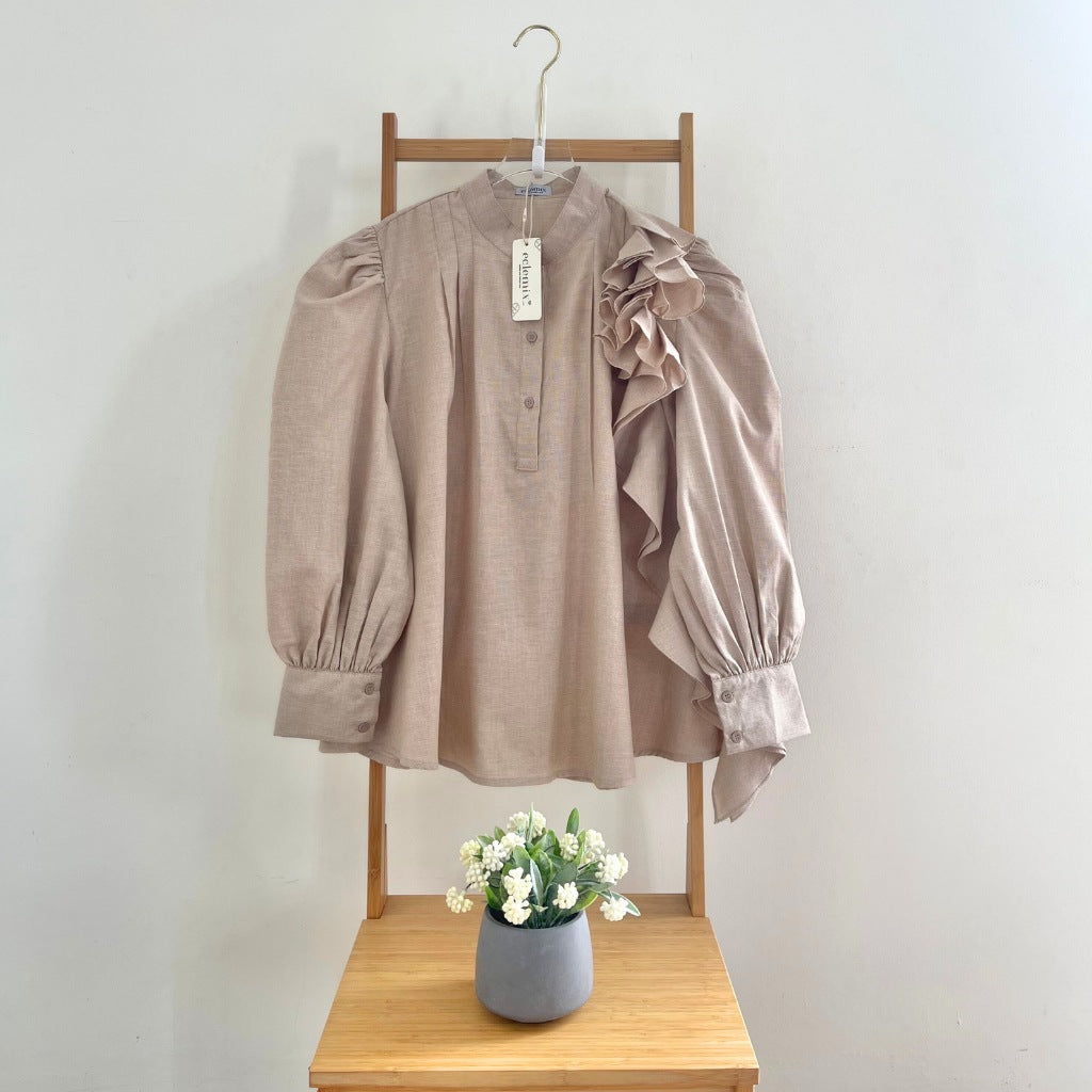 Image of Eclemix Top Nara | Atasan Wanita Blouse Polos Ruffle