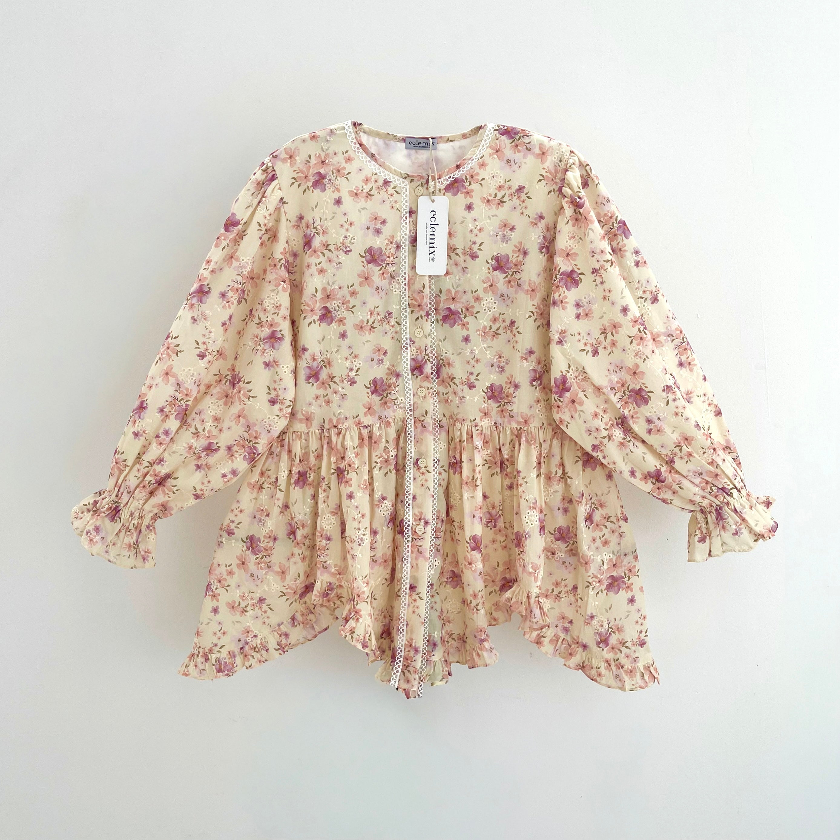 Image of Eclemix Top Hyona | Atasan Wanita Blouse Ruffle Lengan Balon