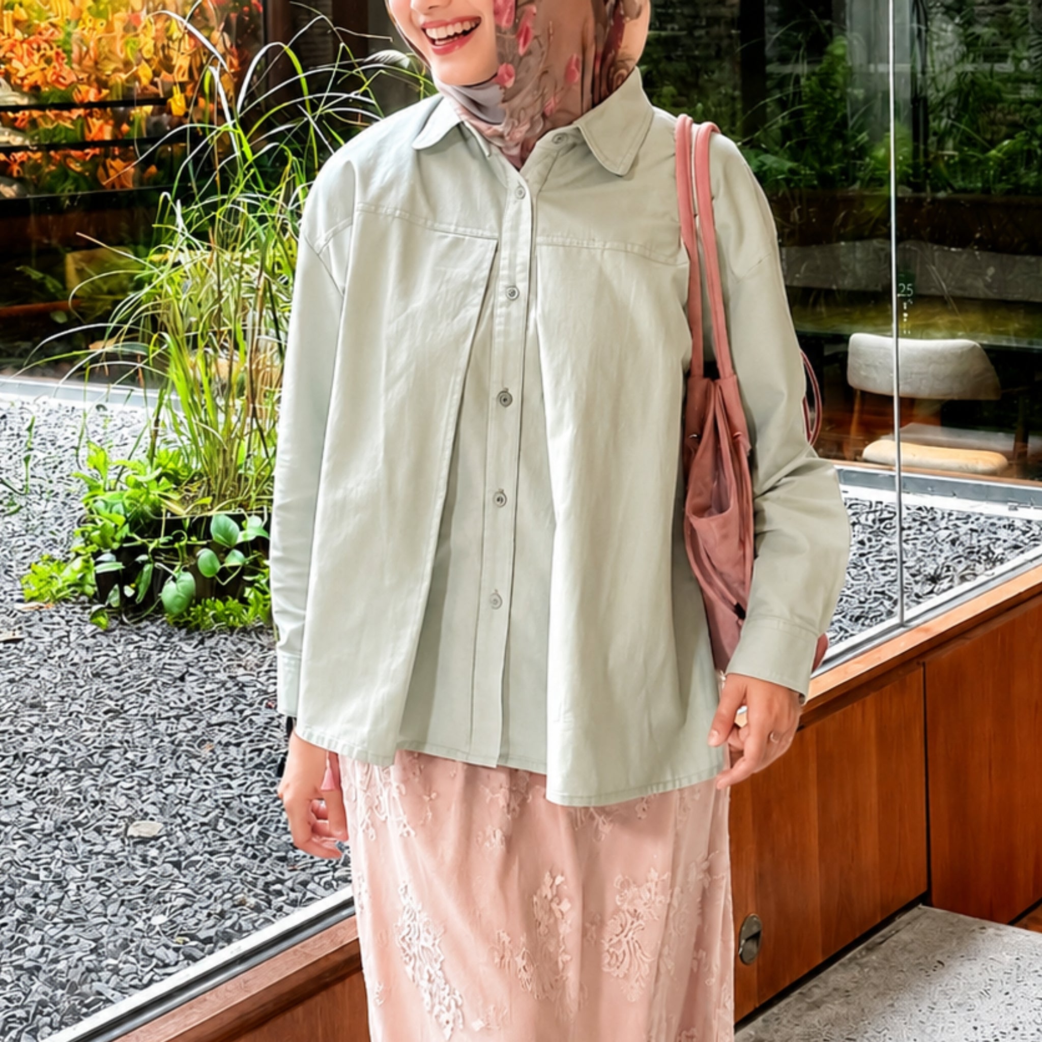 Image of Eclemix Noona Top atasan wanita kemeja oversized detail produk