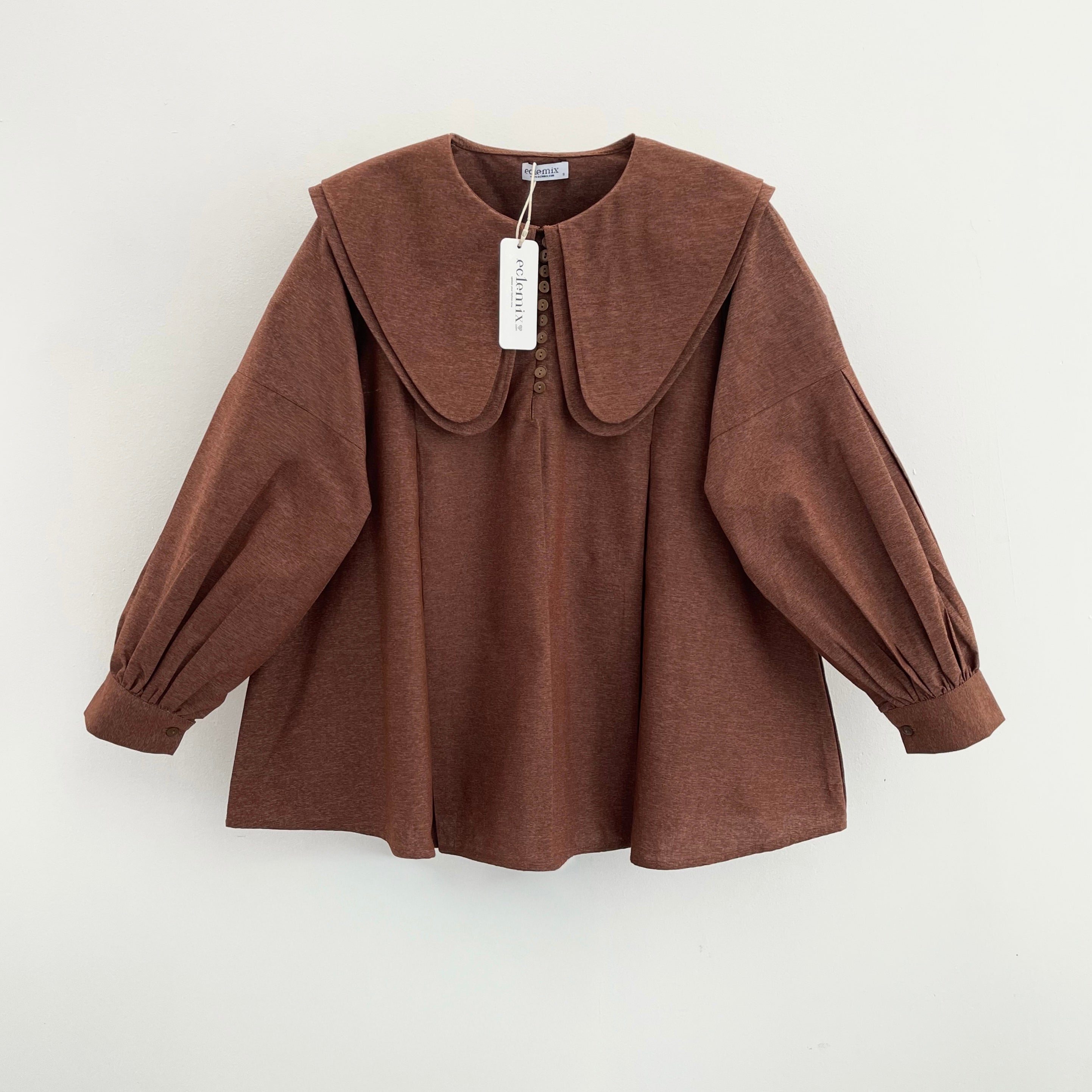 Image of Eclemix Top Numa | Atasan Wanita Blouse Kerah Tumpuk