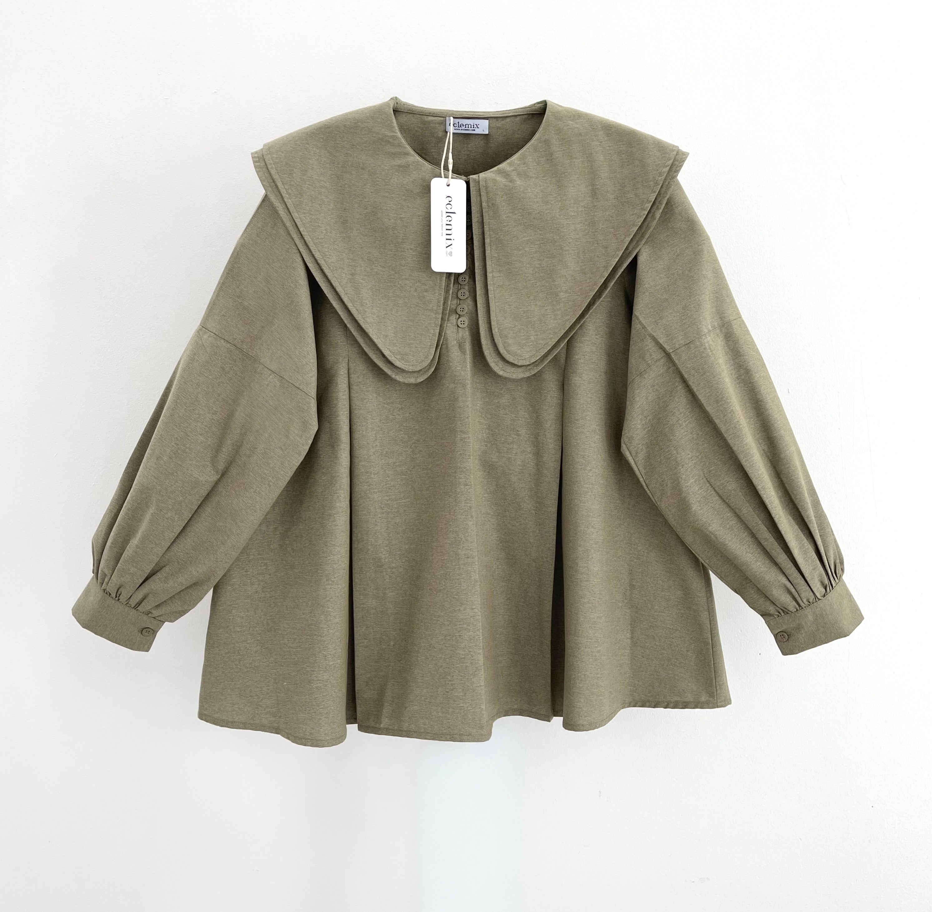 Image of Eclemix Top Numa | Atasan Wanita Blouse Kerah Tumpuk