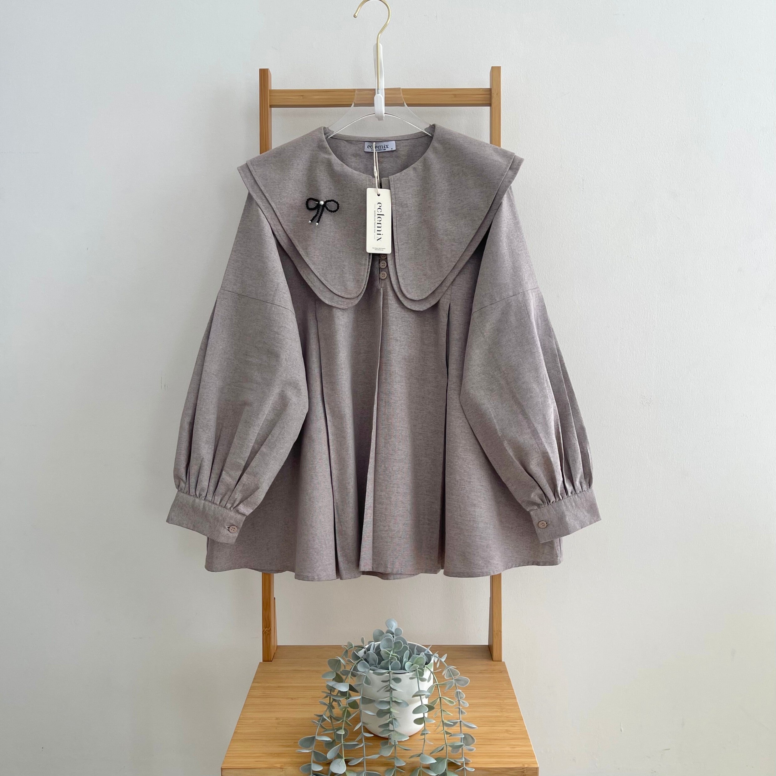 Eclemix Top Numa | Atasan Wanita Blouse Kerah Tumpuk