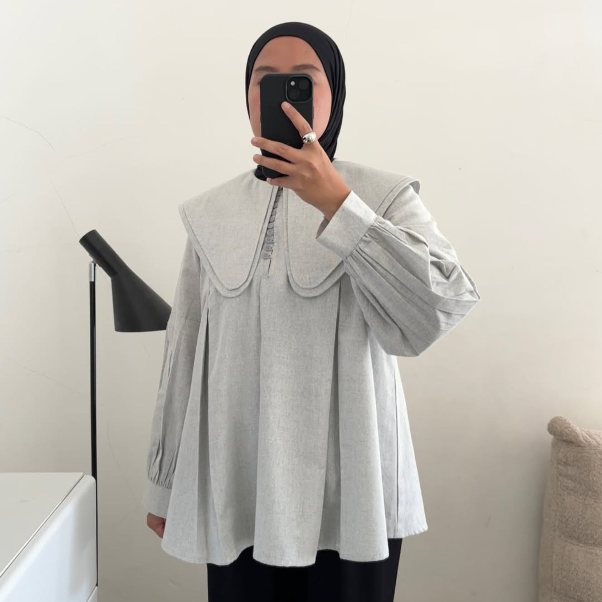 Eclemix Top Numa | Atasan Wanita Blouse Kerah Tumpuk