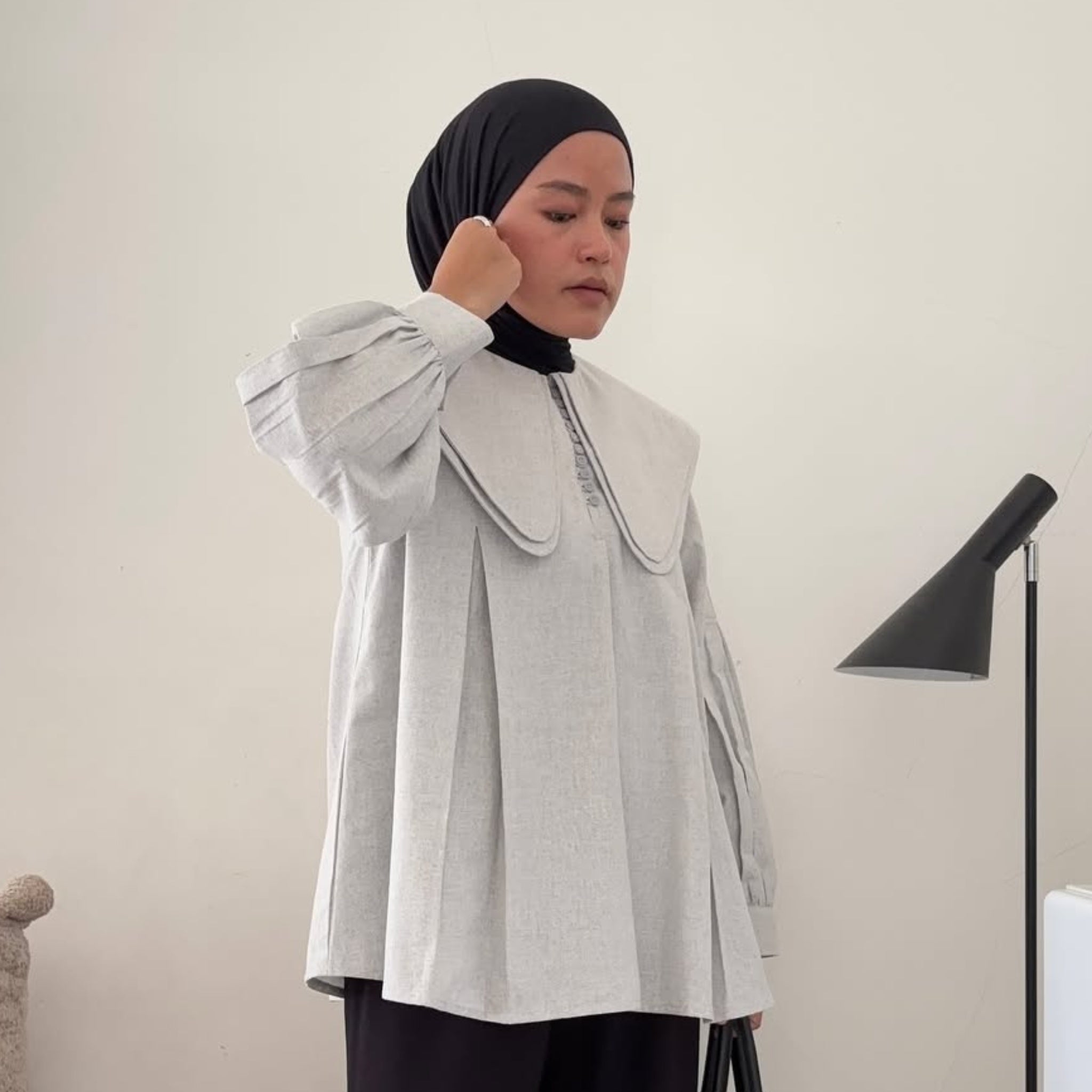 Eclemix Top Numa | Atasan Wanita Blouse Kerah Tumpuk