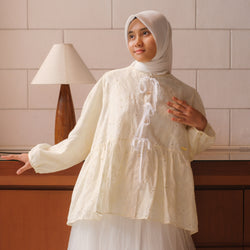 Image of Eclemix Top Omari | Atasan Wanita Kancing Depan Bowtie Pita
