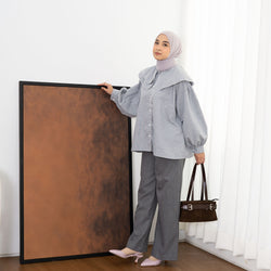 Image of Eclemix Top Omila | Blouse Wanita Puff Sleeve Kerah Lebar