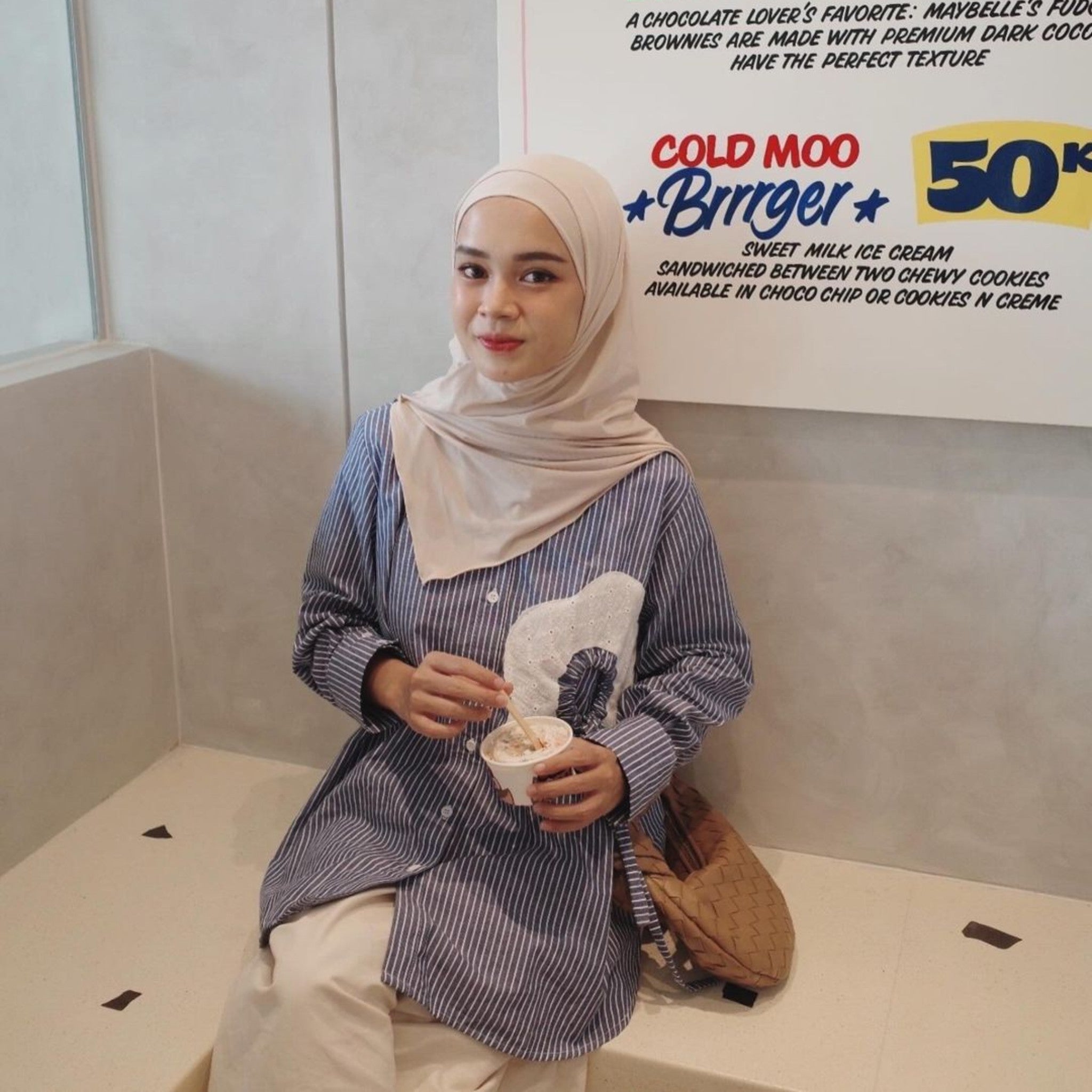 Image of Eclemix Top Orio | Atasan Kemeja kerja stripes patch katun bordir bunga | Smart Casual