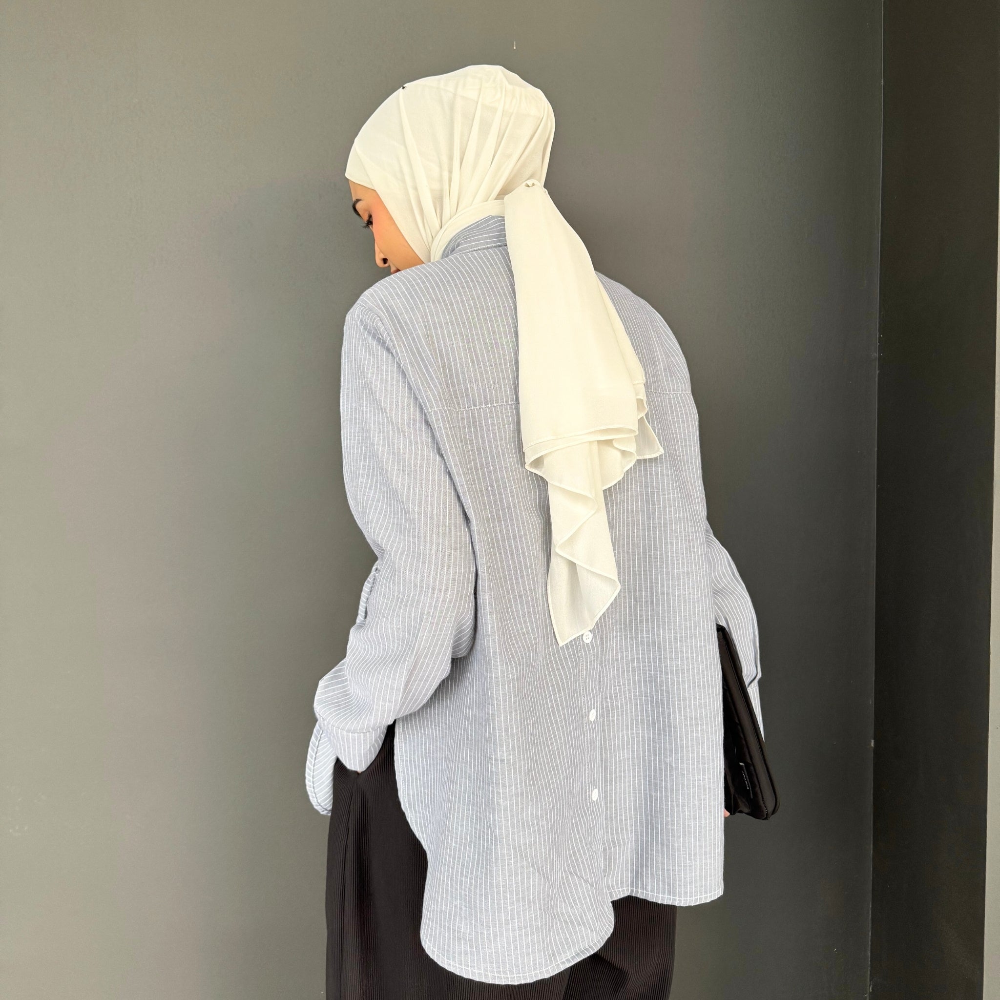 Eclemix Top Orio | Atasan Kemeja kerja stripes patch katun bordir bunga | Smart Casual