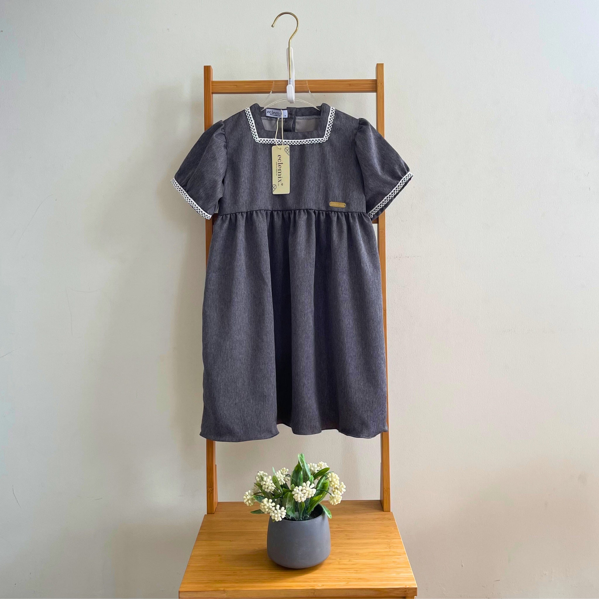 Eclemix One Set Osha | Setelan Wanita Blouse Baby Doll Resleting Depan | Rok Wanita Polos A-line