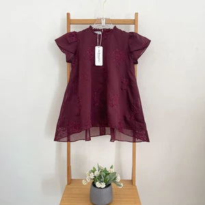 Image of Eclemix Tunic Kids Rayyu | Atasan Anak Perempuan Motif Flower | Kondangan & Pesta