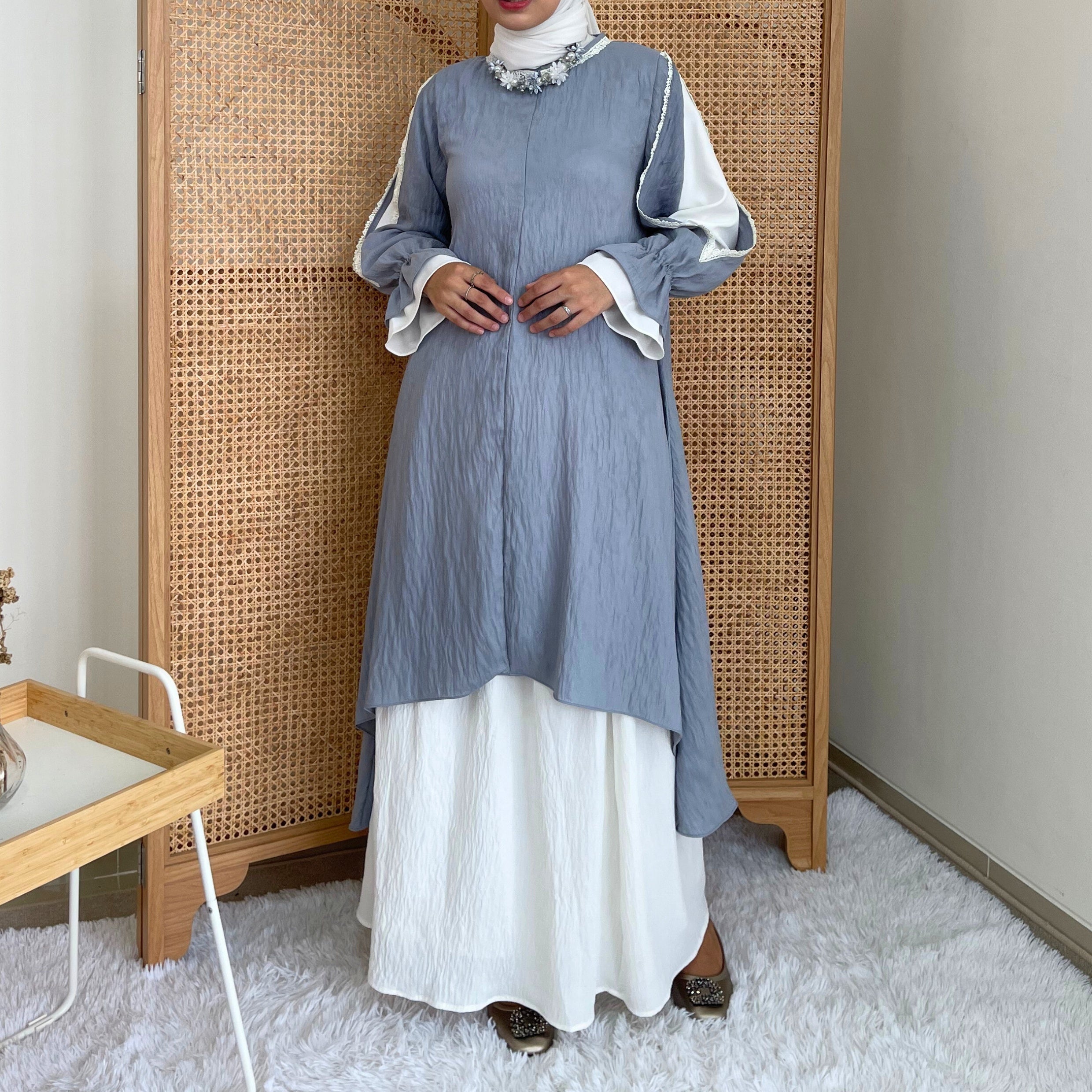 Image of Eclemix Tunic Reya | Atasan Wanita Tunic Mewah Resleting Depan | Baju Pesta Kondangan