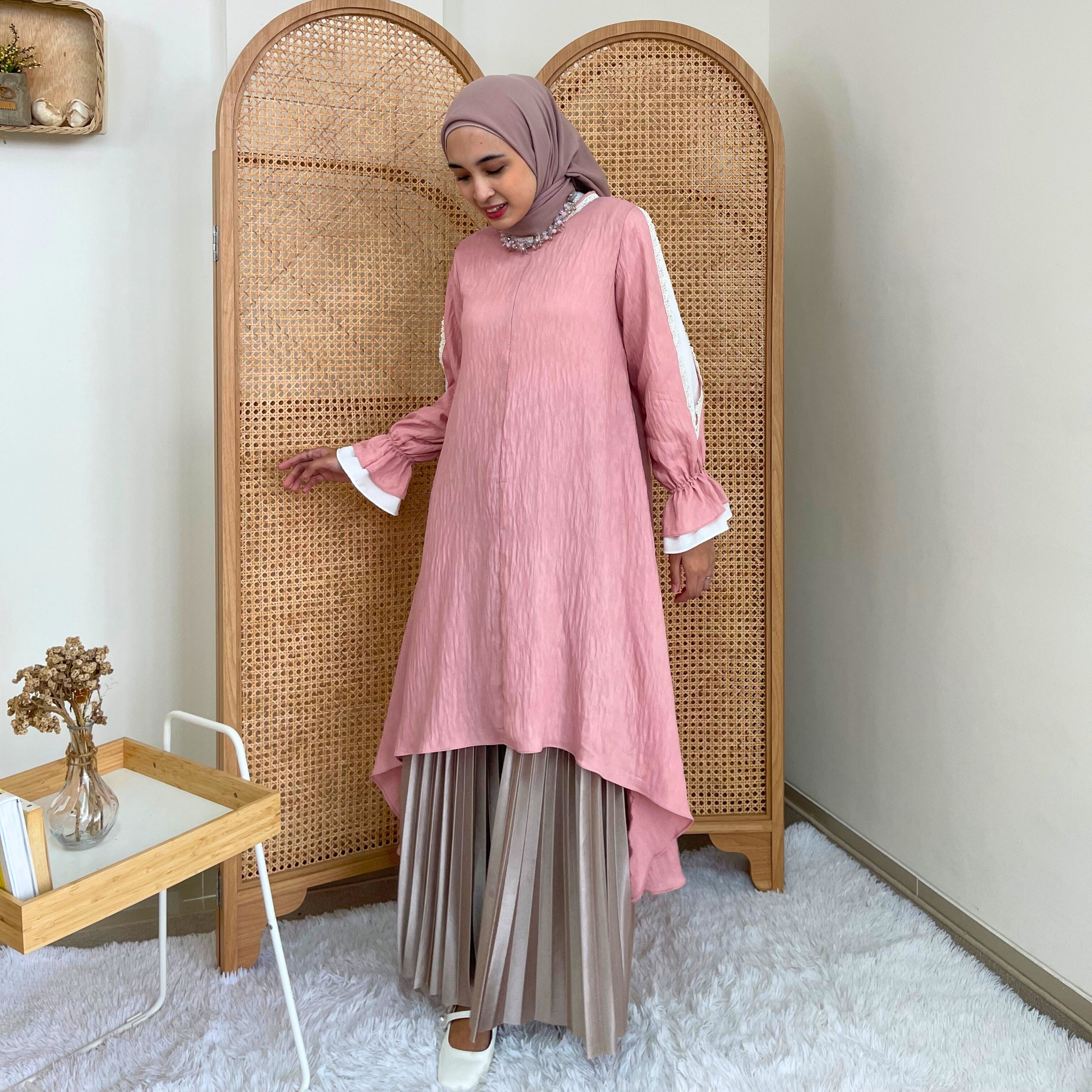Eclemix Tunic Reya | Atasan Wanita Tunic Mewah Resleting Depan | Baju Pesta Kondangan