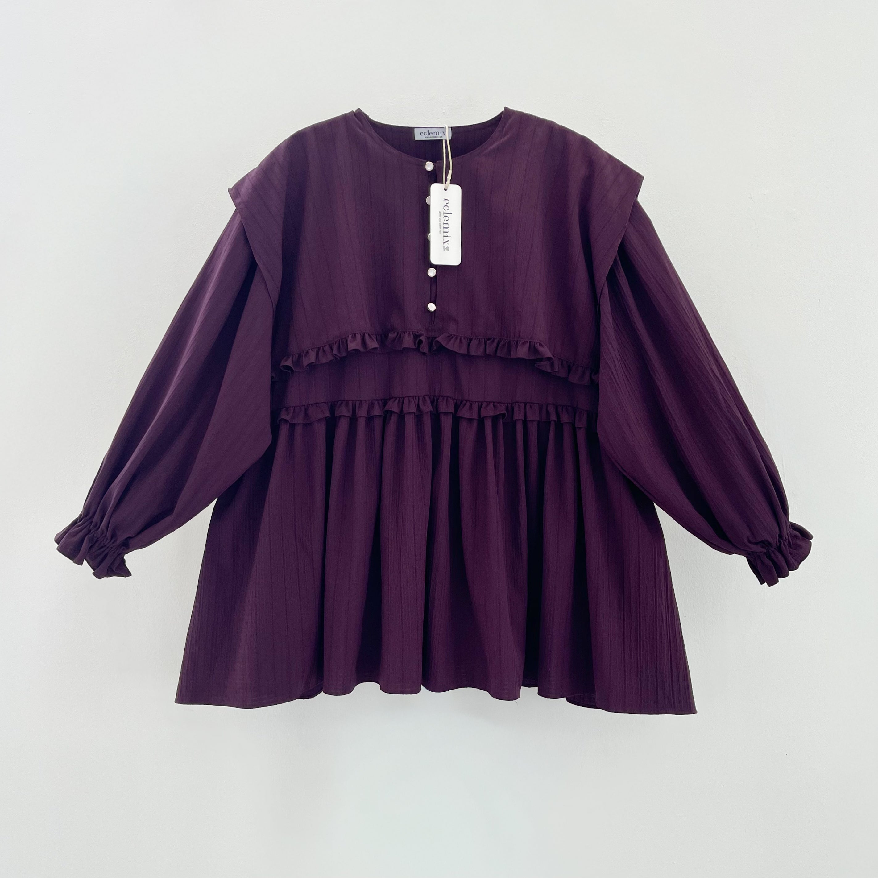 Eclemix Top Rura | Atasan Wanita Blouse Layer Lengan Balon