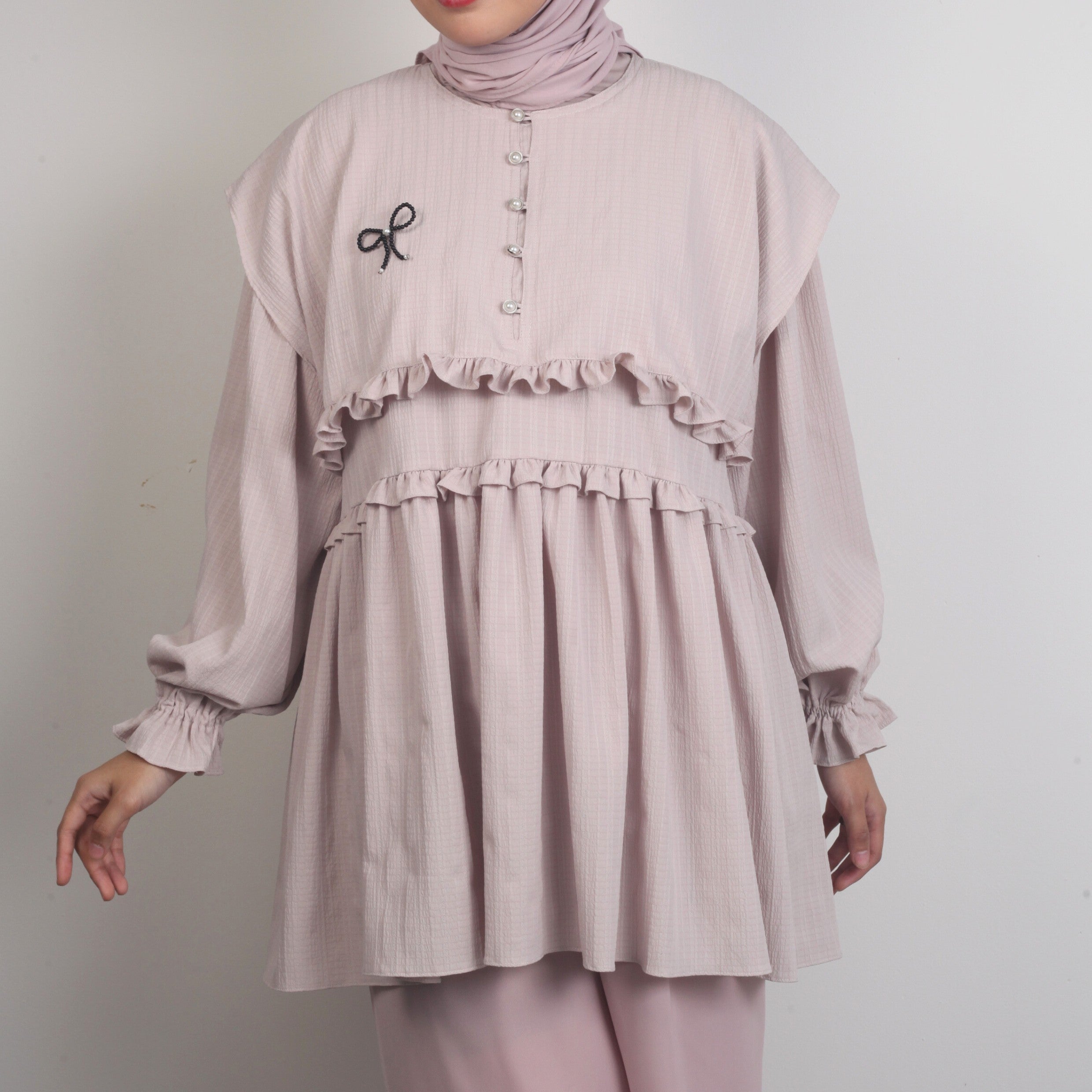 Eclemix Top Rura | Atasan Wanita Blouse Layer Lengan Balon
