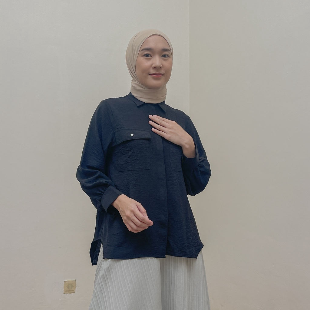 Image of Eclemix Top Niki |Atasan Kemeja Wanita Daily Basic Polos