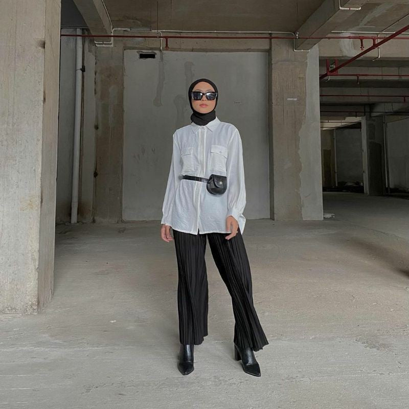 Eclemix Top Niki |Atasan Kemeja Wanita Daily Basic Polos