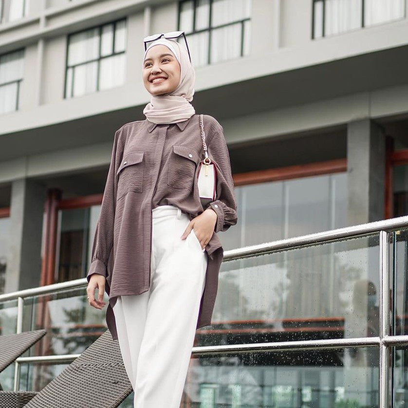 Image of Eclemix Top Niki |Atasan Kemeja Wanita Daily Basic Polos