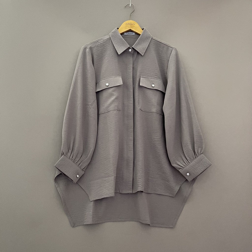 Eclemix Top Niki |Atasan Kemeja Wanita Daily Basic Polos