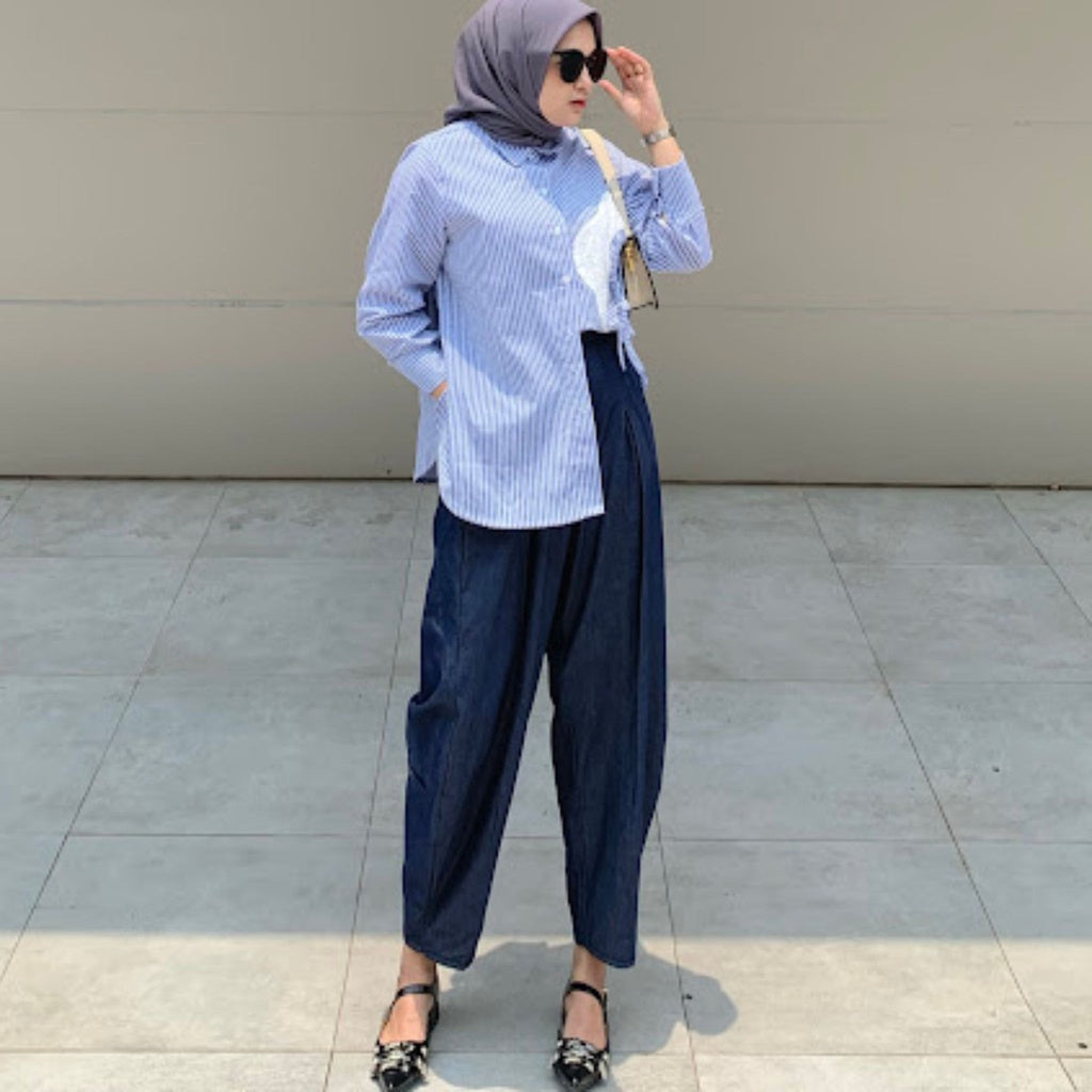 Eclemix Pants Aremo | Celana Panjang Wanita Harem | Barrel Pants