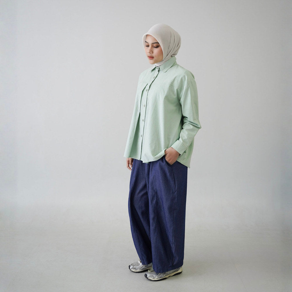 Image of Eclemix Atasan Wanita Kemeja Oversized Noona Top