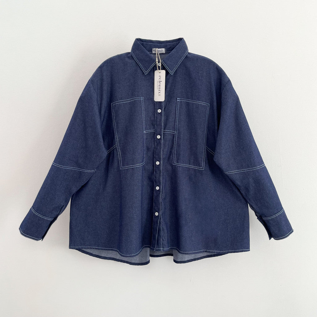 Image of Eclemix Zoe Shirt atasan denim casual size chart