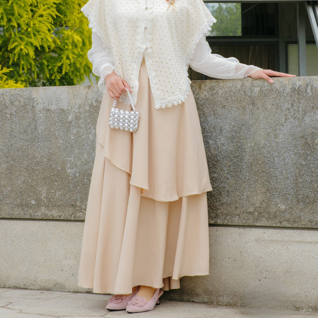 Image of Eclemix Skirt Dami rok wanita layered flowly detail produk