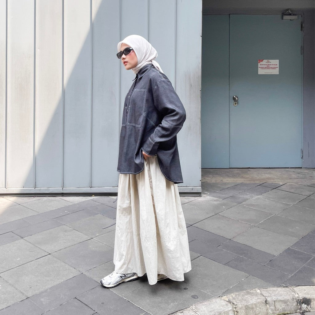 Image of Eclemix Rok Wanita A-Line Parasut Skirt Aluna