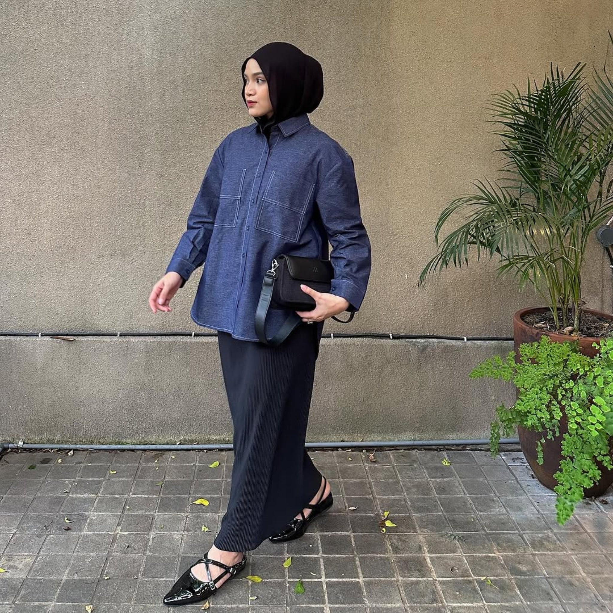 Eclemix Top Sheeka | Atasan Wanita Kemeja Polos Kancing Depan