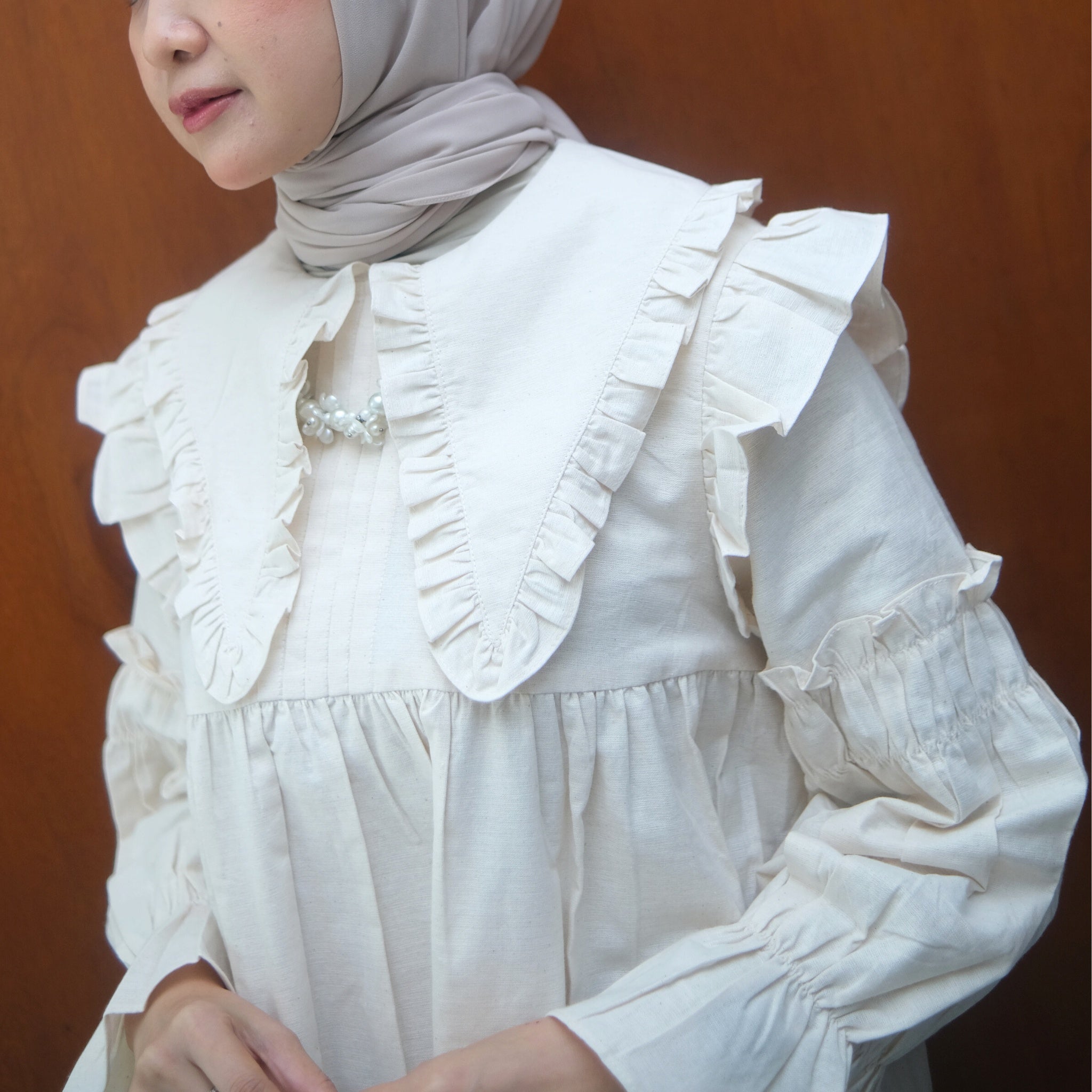 Eclemix Tunic Shinara | Atasan Wanita Tunik Polos Kerah Peterpan