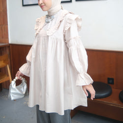 Image of Eclemix Tunic Shinara | Atasan Wanita Tunik Polos Kerah Peterpan