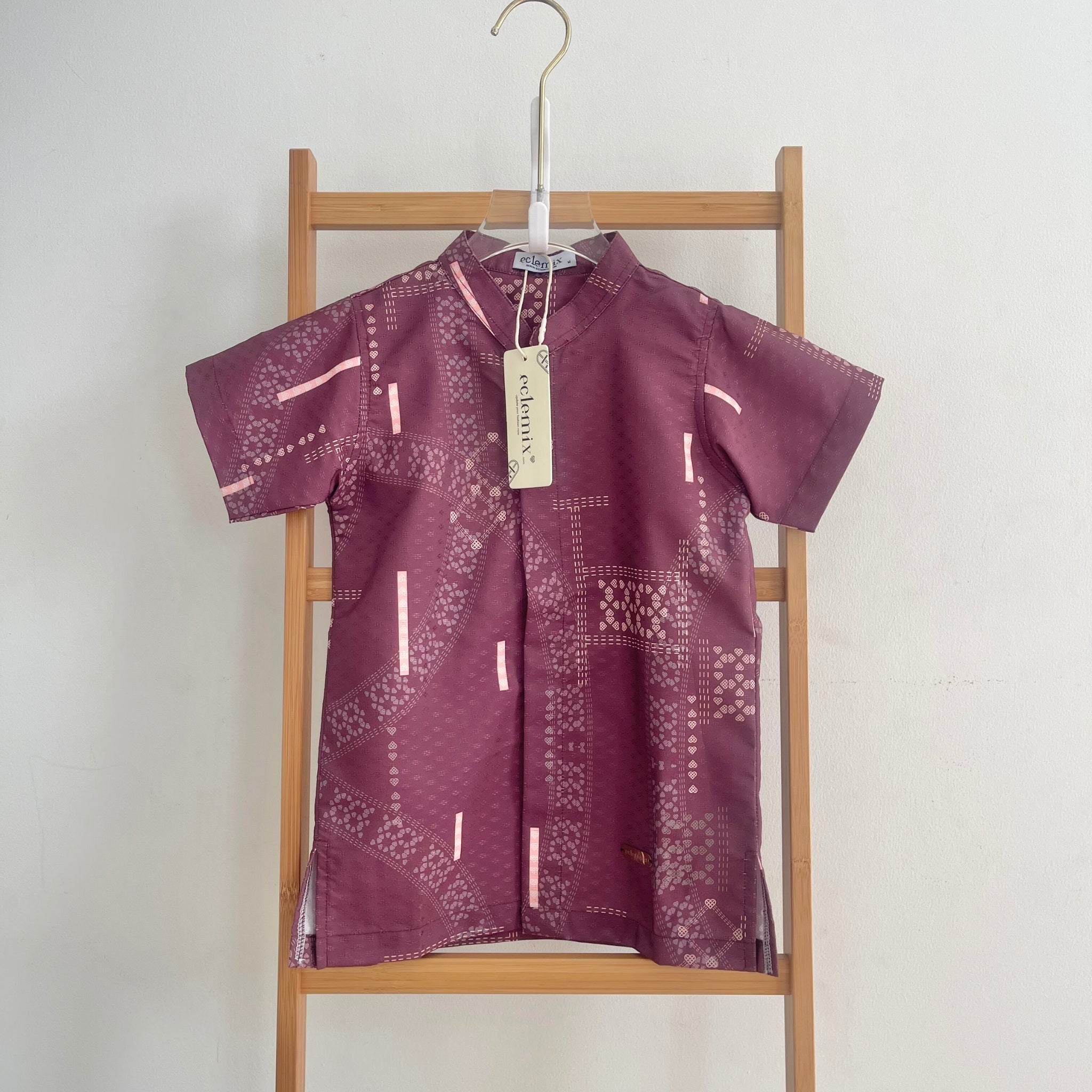Eclemix Tunic Siana Exclusive Printing | Atasan Tunik Wanita A-Line Lengan Panjang Motif Etnik | Family Set