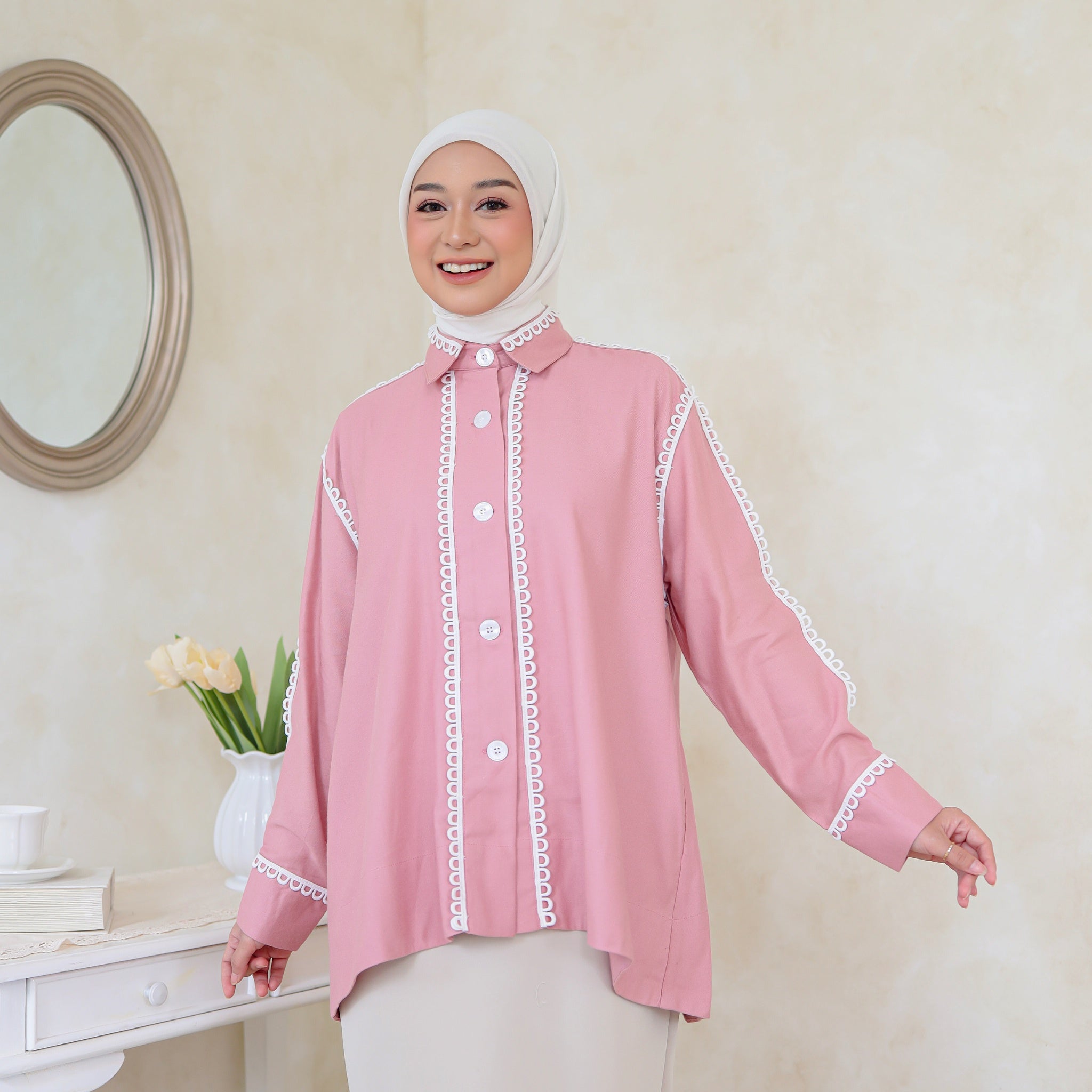 Image of Eclemix Top Sima |Atasan Wanita Kemeja Stripes Daily Loose