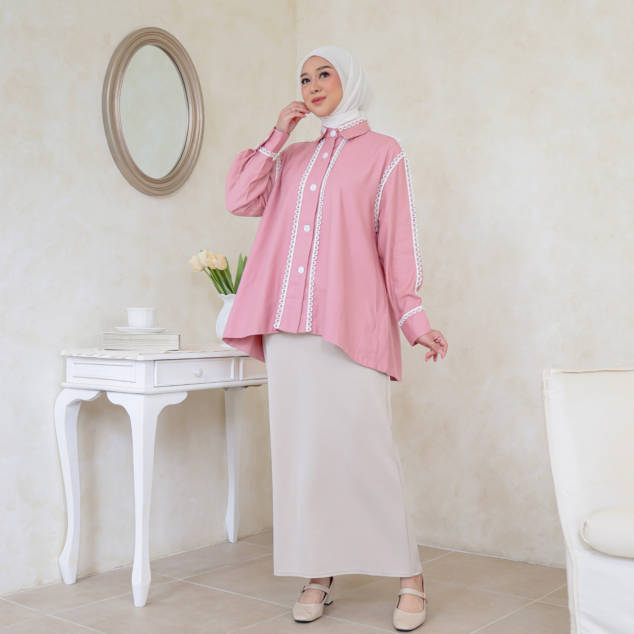 Image of Eclemix Top Sima |Atasan Wanita Kemeja Stripes Daily Loose