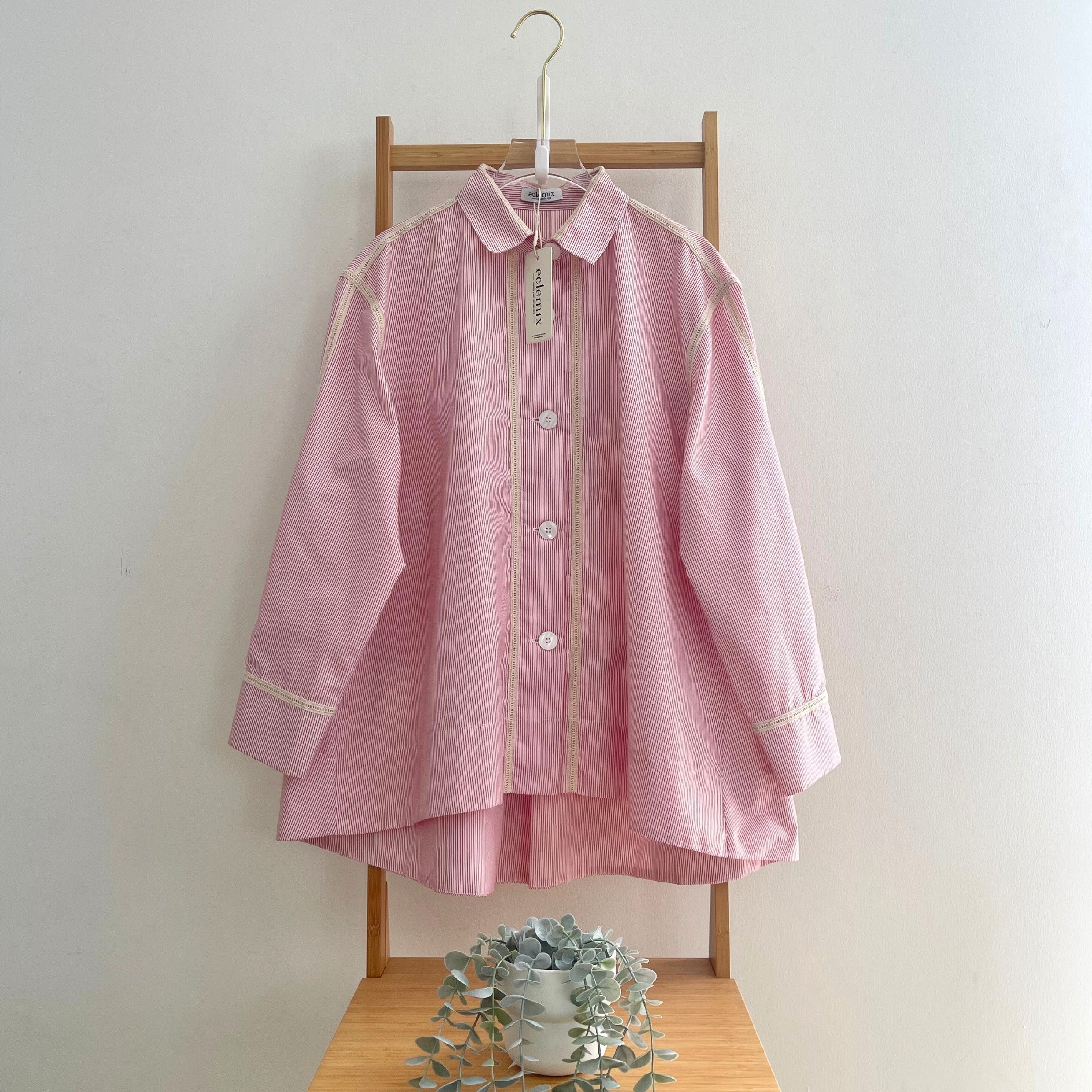 Image of Eclemix Top Sima |Atasan Wanita Kemeja Stripes Daily Loose