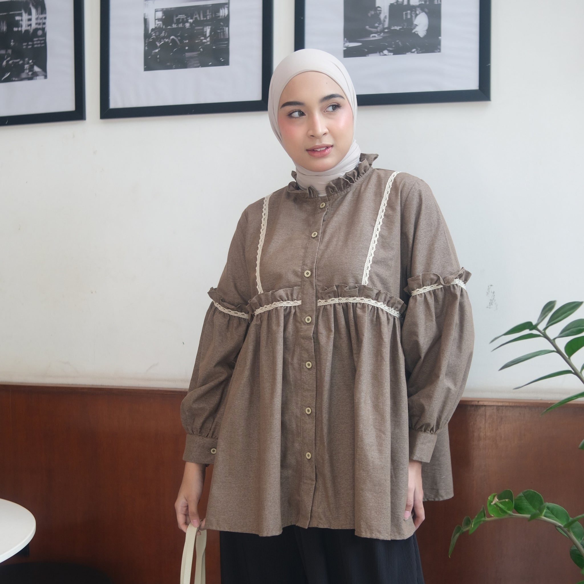 Image of Eclemix Top Sono | Atasan Wanita Blouse Polos Casual Shirt