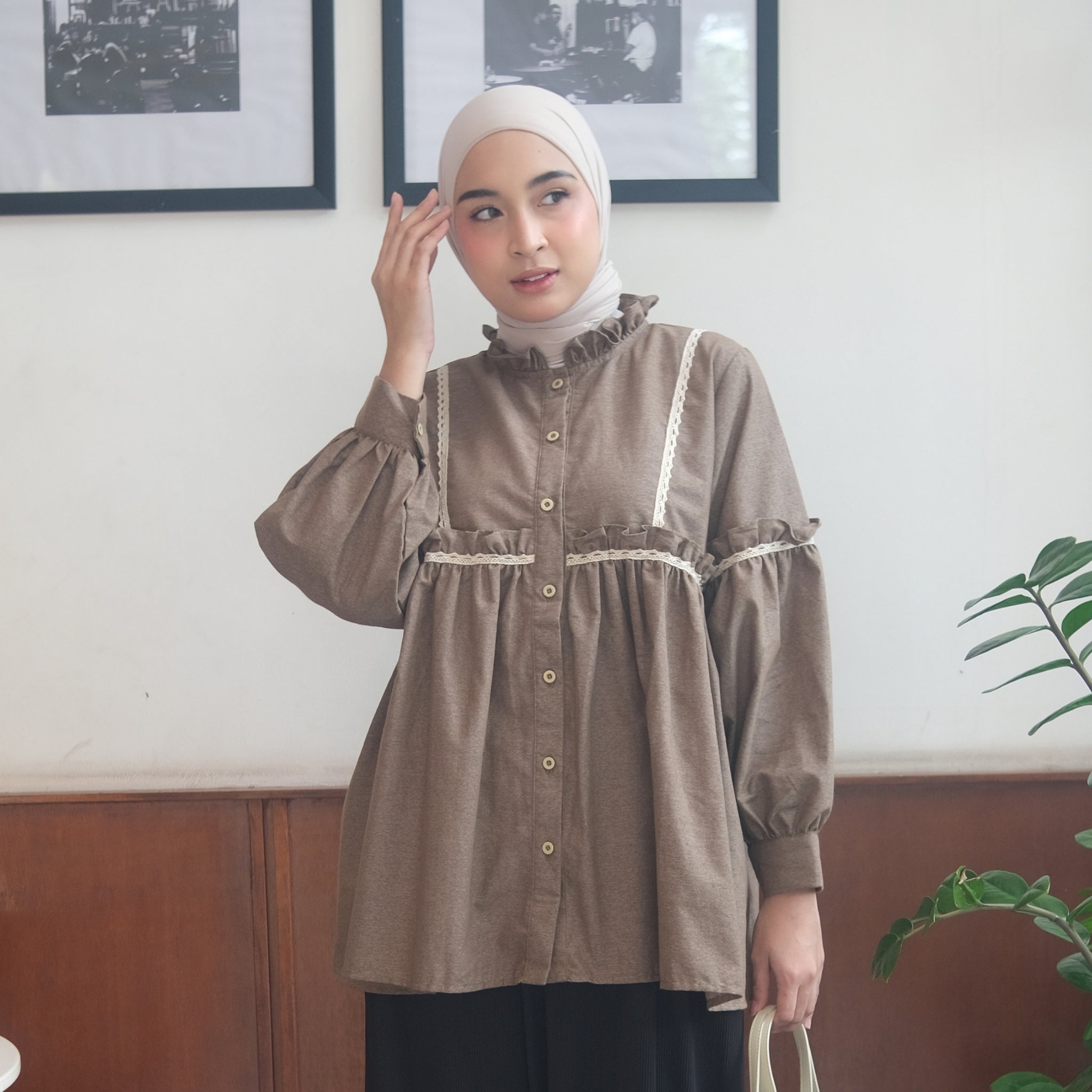 Eclemix Top Sono | Atasan Wanita Blouse Polos Casual Shirt