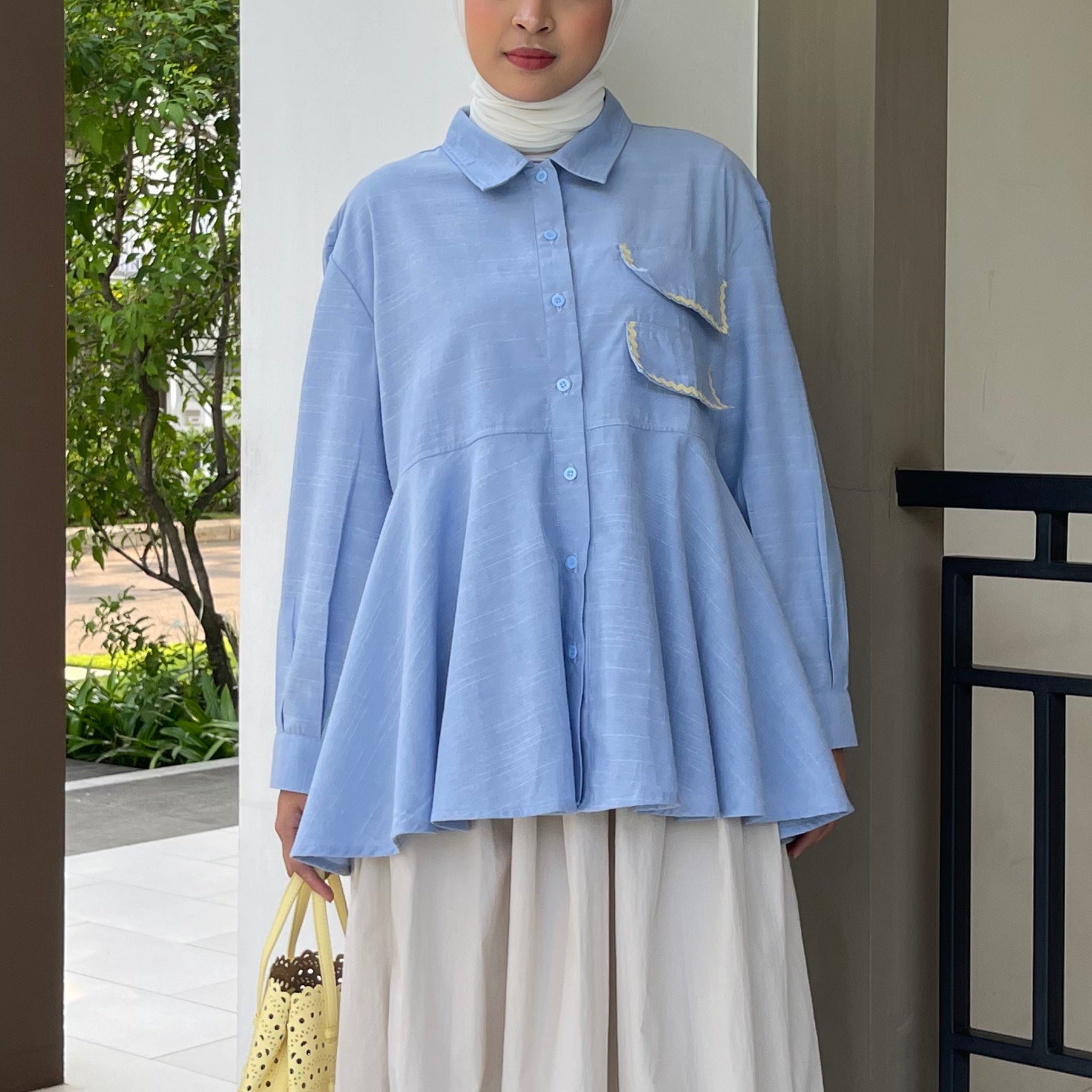 Eclemix Top Yeerin | Atasan Wanita Blouse Kancing Depan