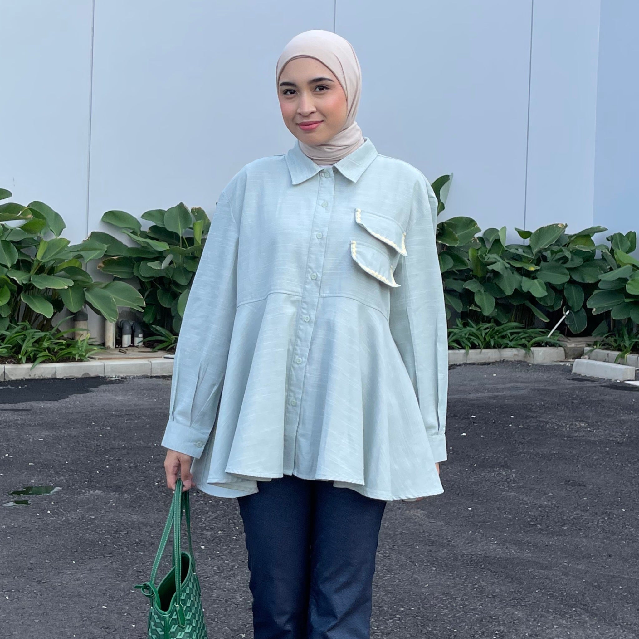 Eclemix Top Yeerin | Atasan Wanita Blouse Kancing Depan