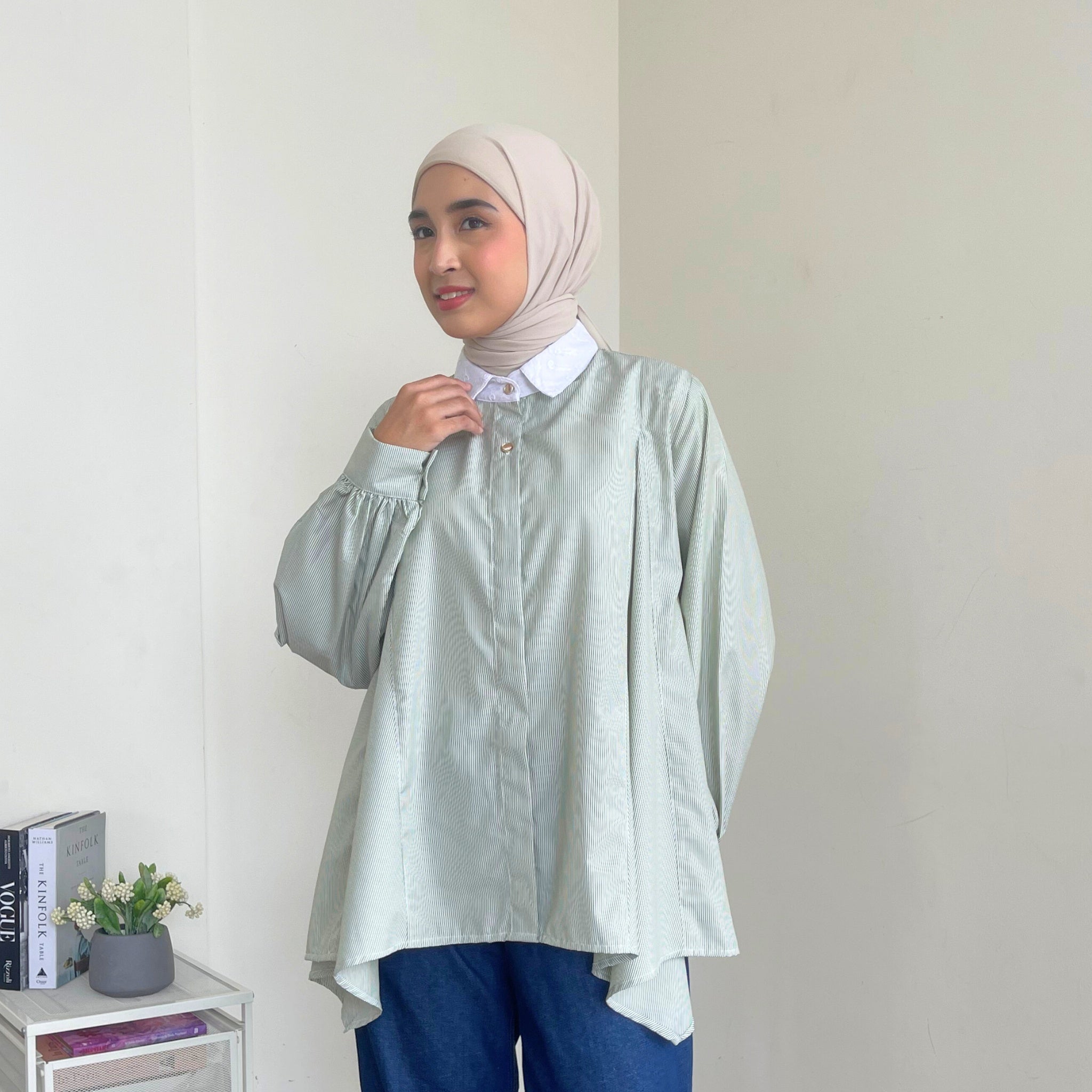 Image of Eclemix Top Yoon | Atasan Wanita Kemeja Blouse Motif Stripe