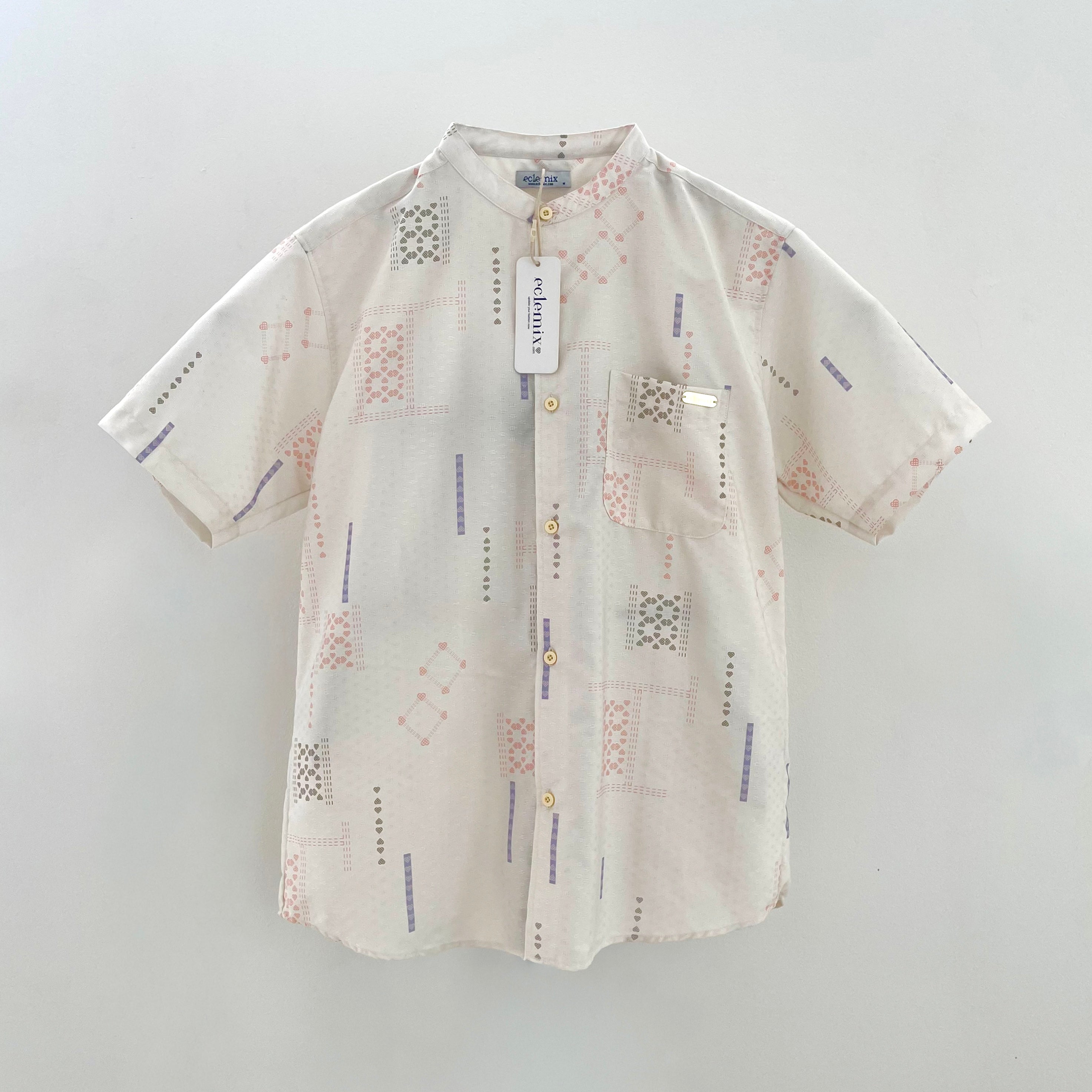 Eclemix Men Top Yukari | Kemeja Koko Printing Pria Lengan Pendek