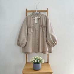 Image of Eclemix Top Yumana | Atasan Wanita Kemeja Daily Basic Saku Loose